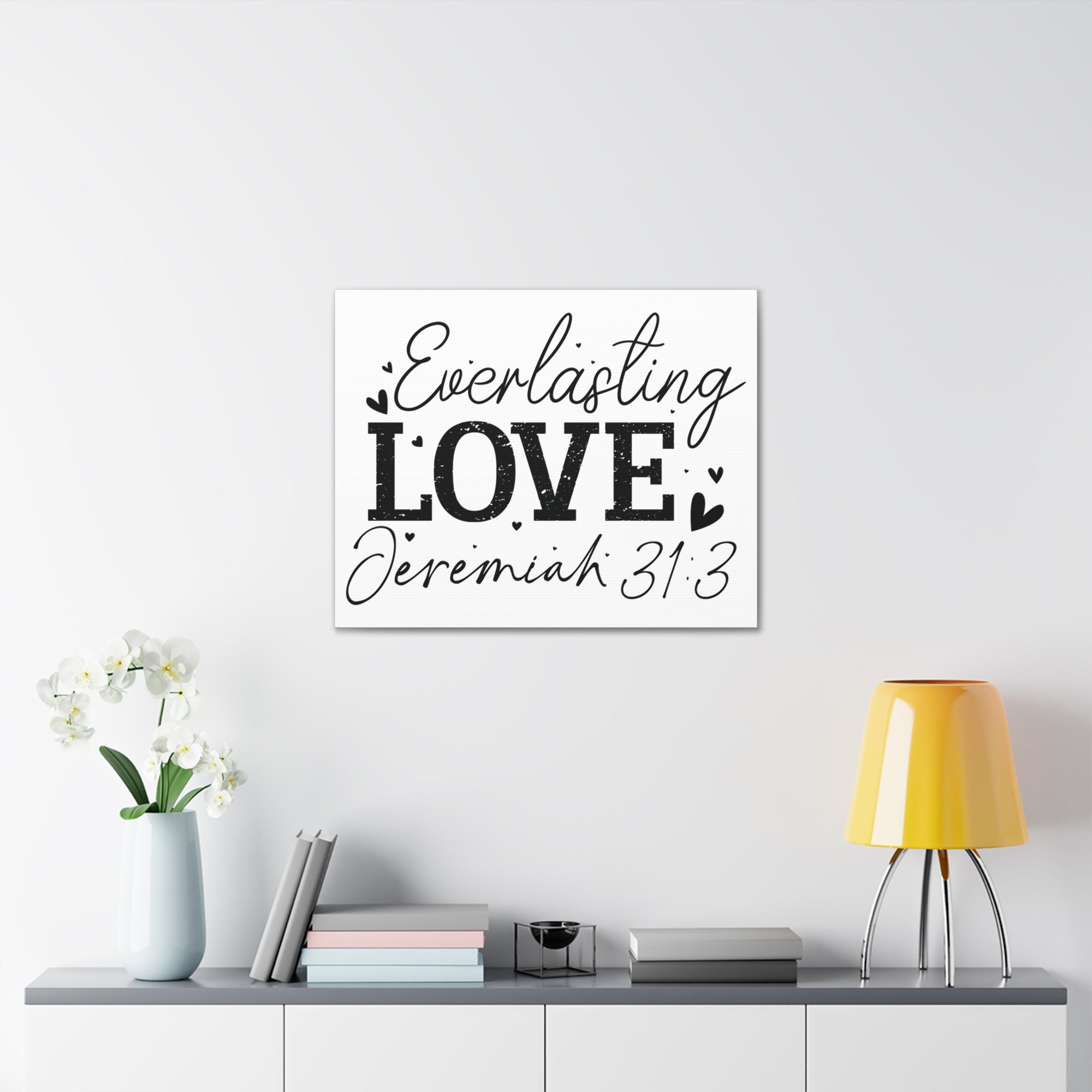 Scripture Walls Jeremiah 31:3 An Everlasting Love Bible Verse Canvas Christian Wall Art Ready to Hang Unframed-Express Your Love Gifts