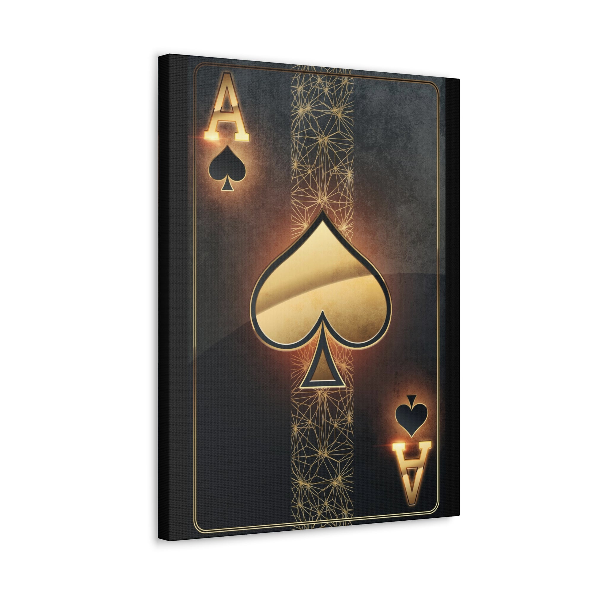 Black Gold Ace Of Hearts Playing Card Canvas Wall Art for Home Decor Ready-to-Hang-Express Your Love Gifts