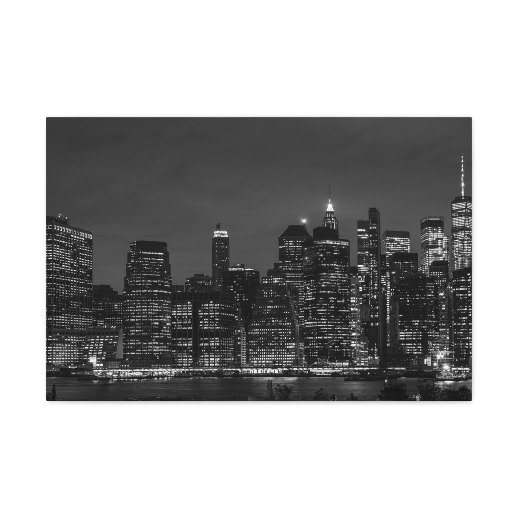 Brooklyn Black And White Skyline Canvas Artwork High-Quality Breathtaking Stunning Cityscape for Home Decor Ready to Hang-Express Your Love Gifts