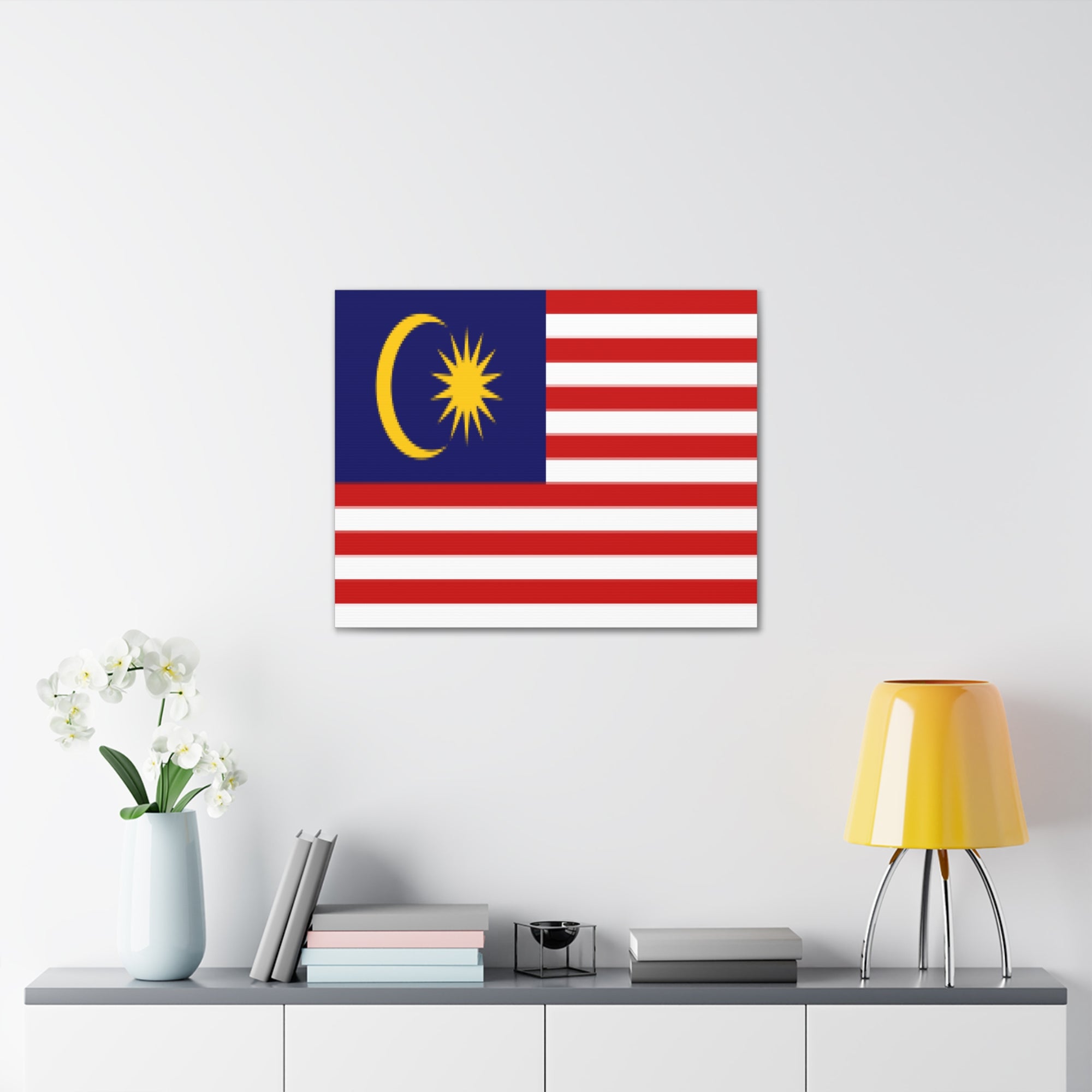 Malaysia Country Flag Canvas Vibrant Wall Art Unframed Home Decor-Express Your Love Gifts