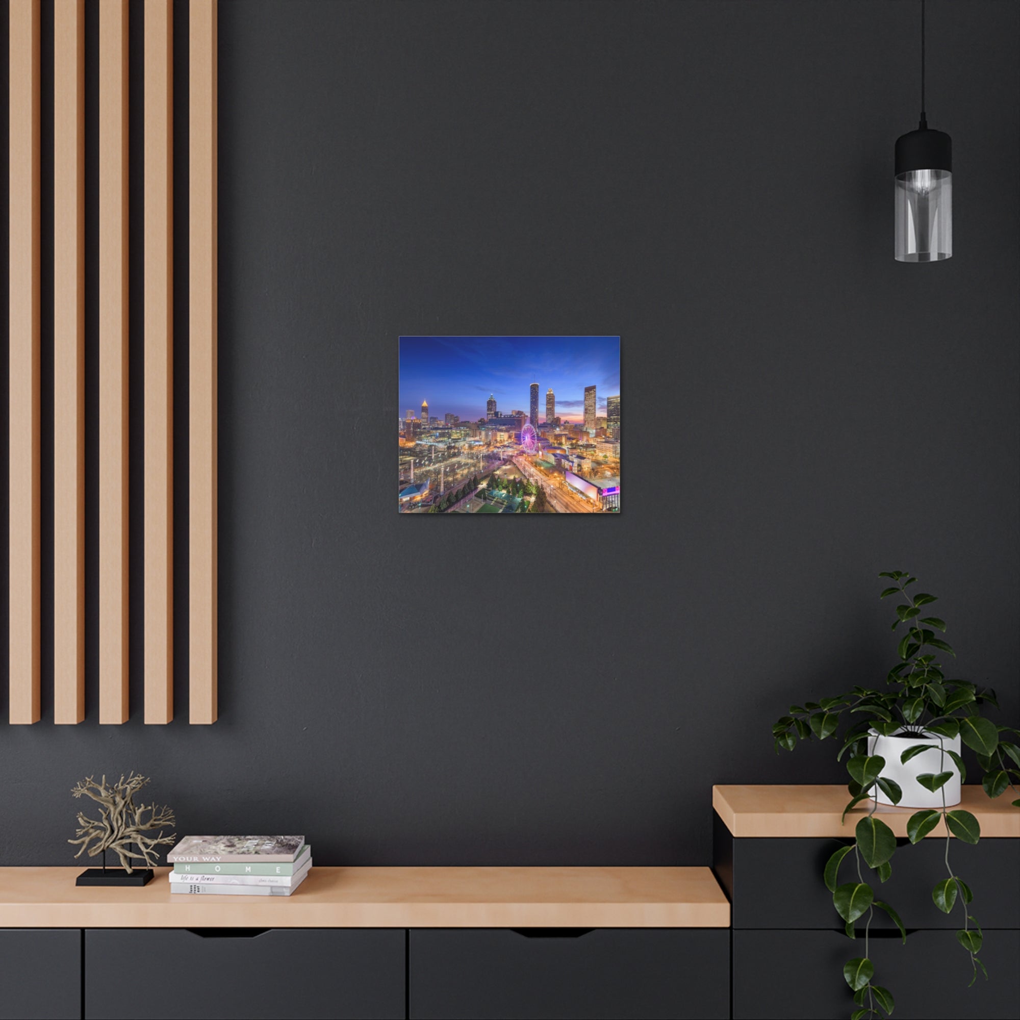 Atlanta Night Skyline Canvas Artwork High-Quality Breathtaking Stunning Cityscape for Home Decor Ready to Hang-Express Your Love Gifts