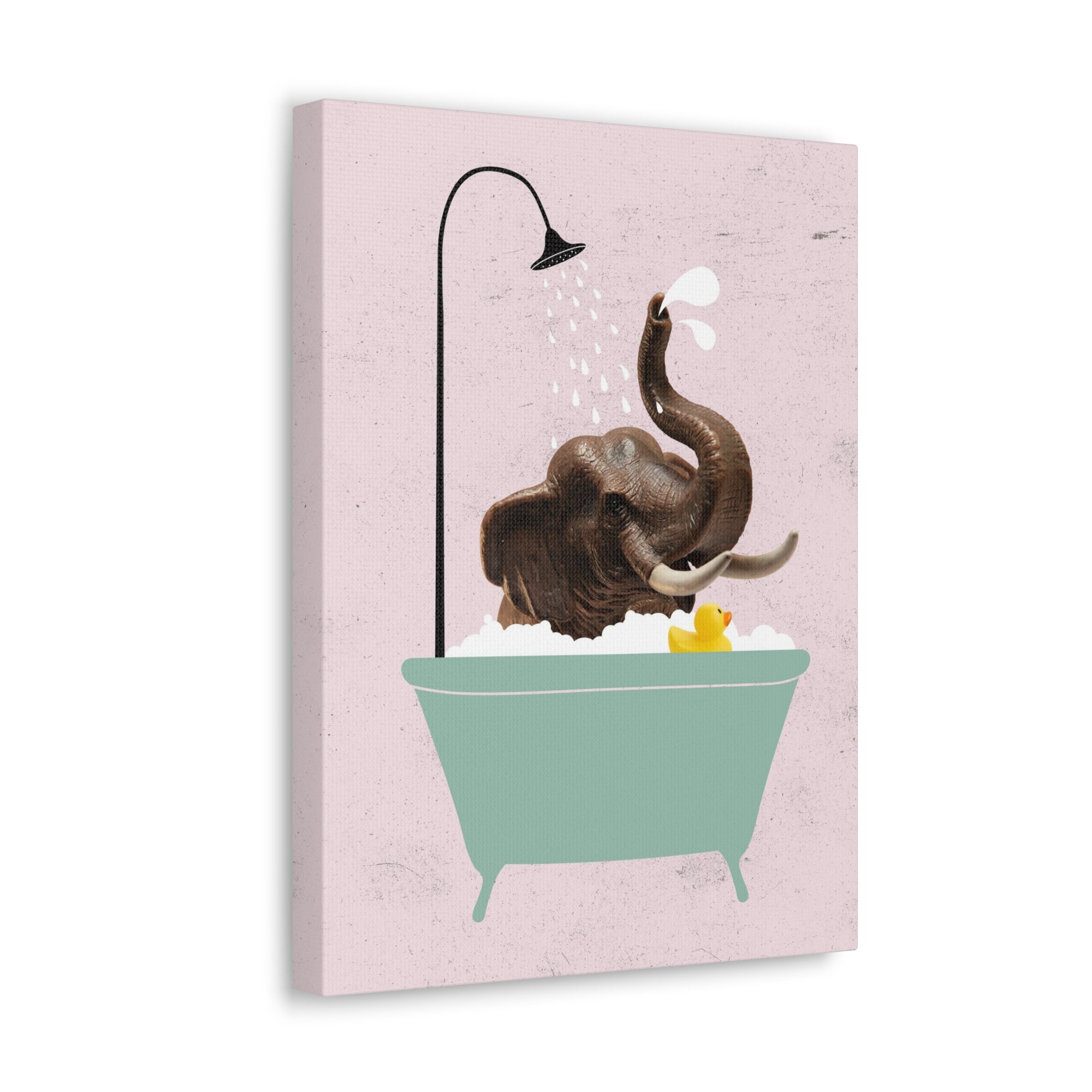 Funny Elephant Bath Canvas Wall Art for Home Decor Ready-to-Hang-Express Your Love Gifts