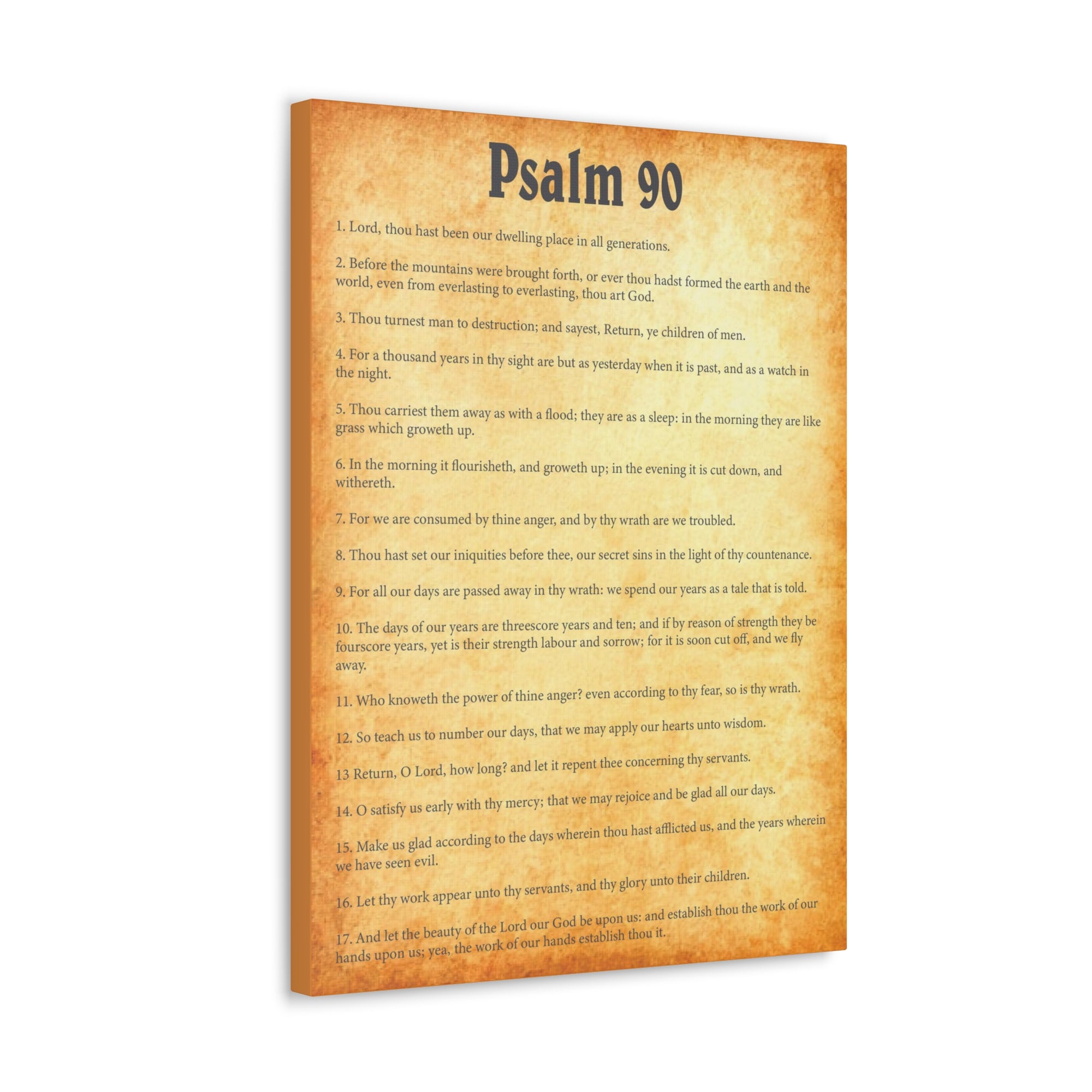 Scripture Walls Psalm 90 Gold Bible Chapter Canvas Christian Wall Art Ready to Hang Unframed-Express Your Love Gifts