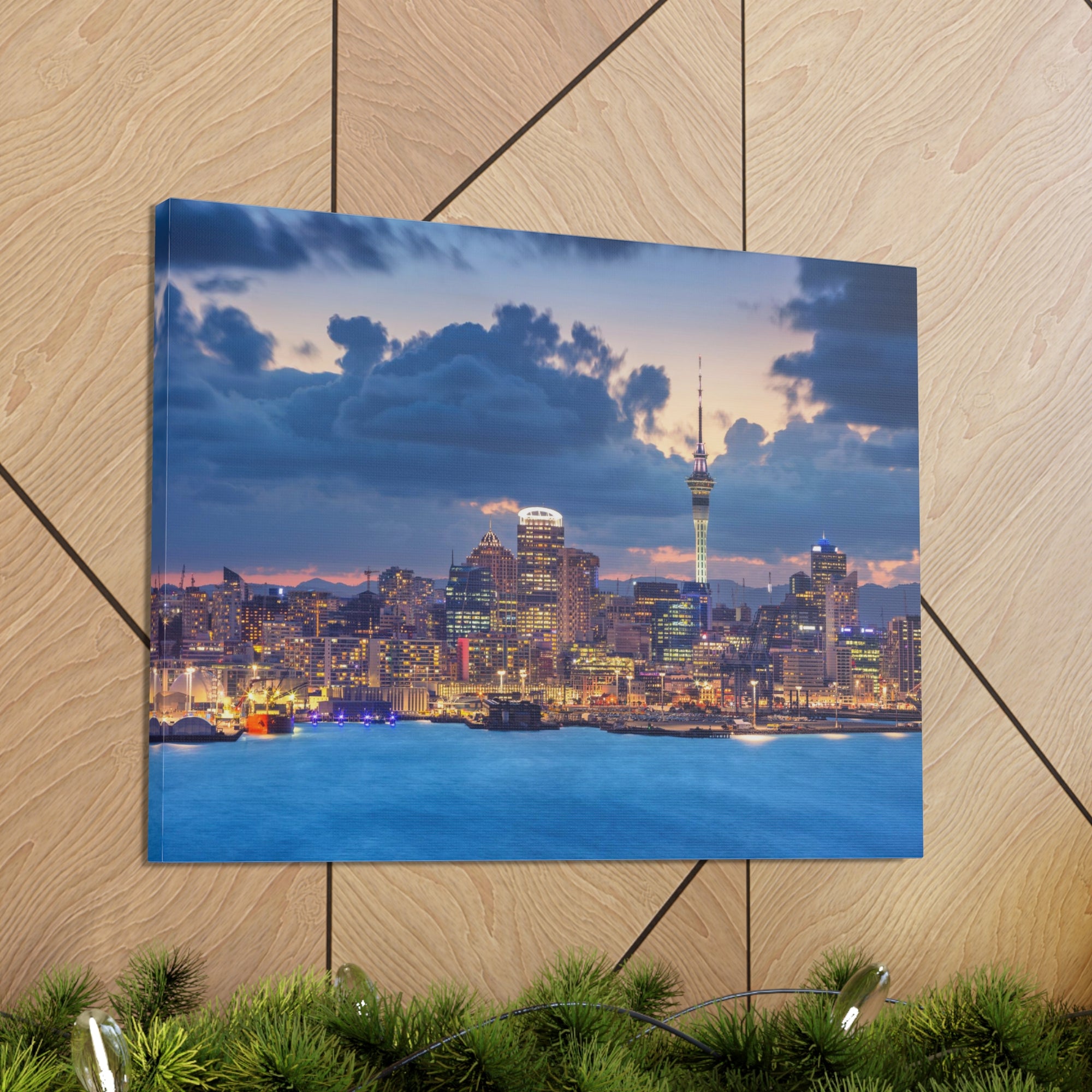 Auckland Night Skyline Canvas Artwork High-Quality Breathtaking Stunning Cityscape for Home Decor Ready to Hang-Express Your Love Gifts