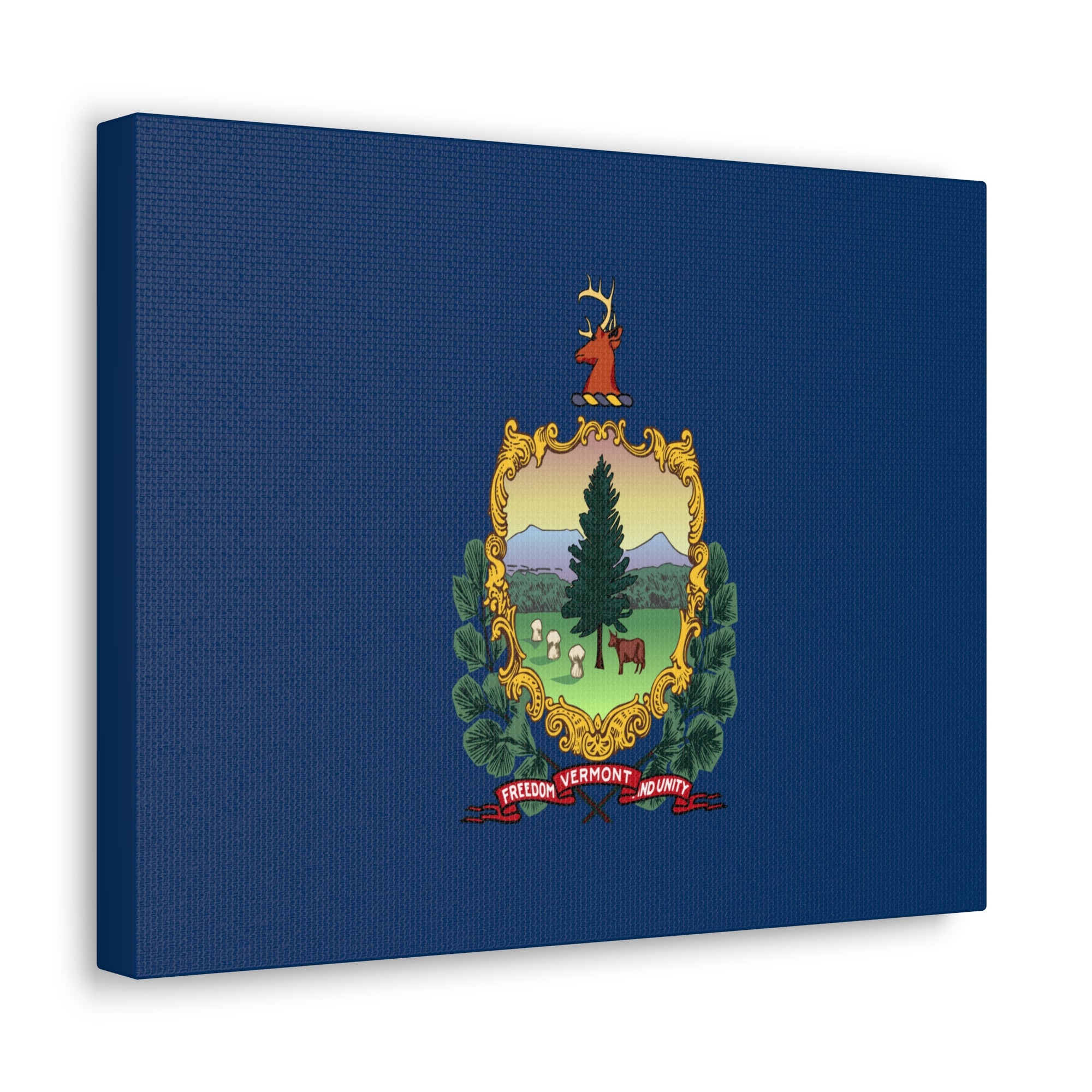 Vermont Stage Flag Canvas Vibrant Wall Art Unframed Home Decor-Express Your Love Gifts