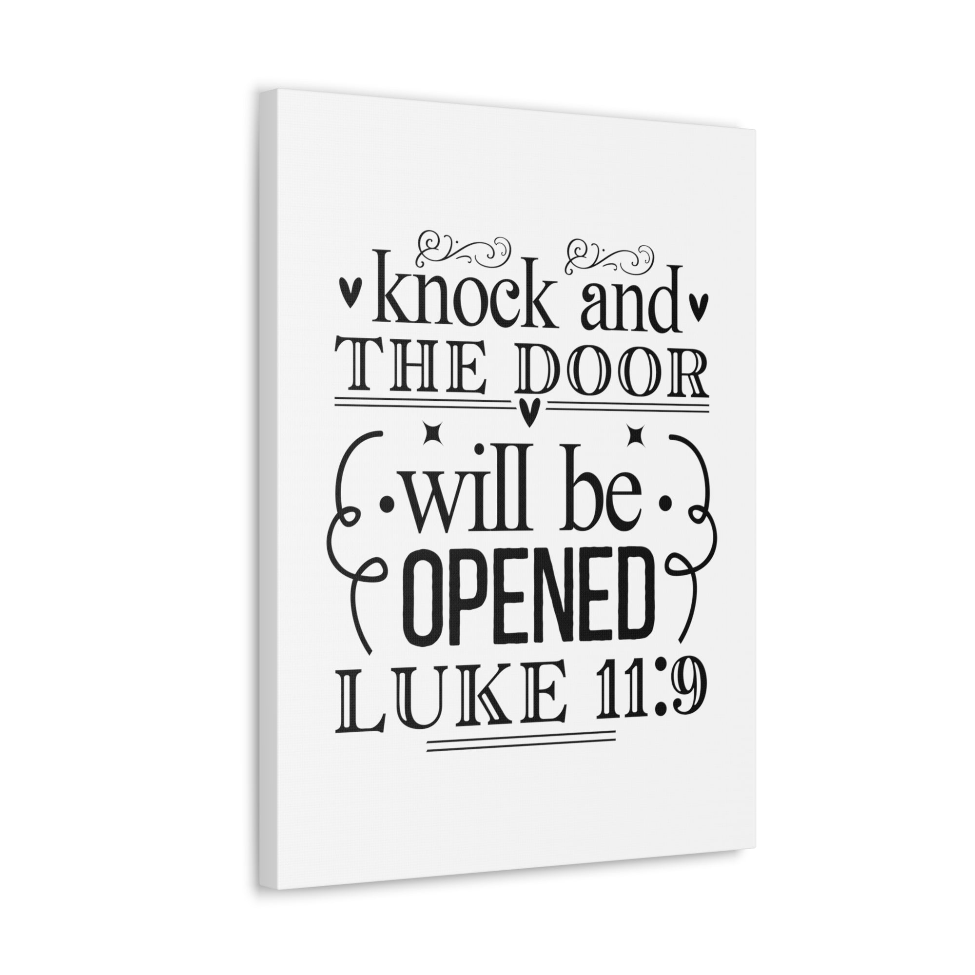 Scripture Walls Luke 11:9 Knock Bible Verse Canvas Christian Wall Art Ready to Hang Unframed-Express Your Love Gifts