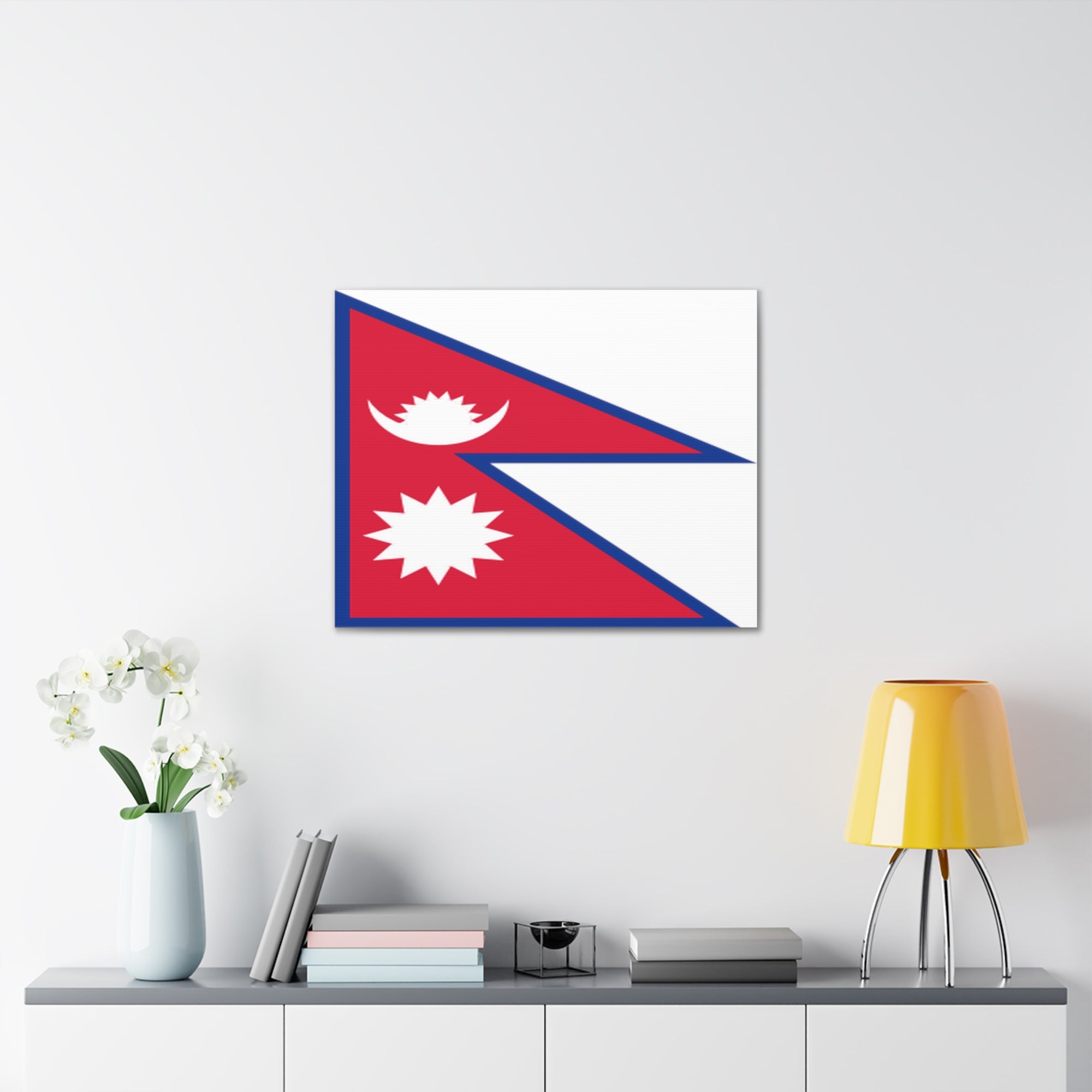 Nepal Country Flag Canvas Vibrant Wall Art Unframed Home Decor-Express Your Love Gifts