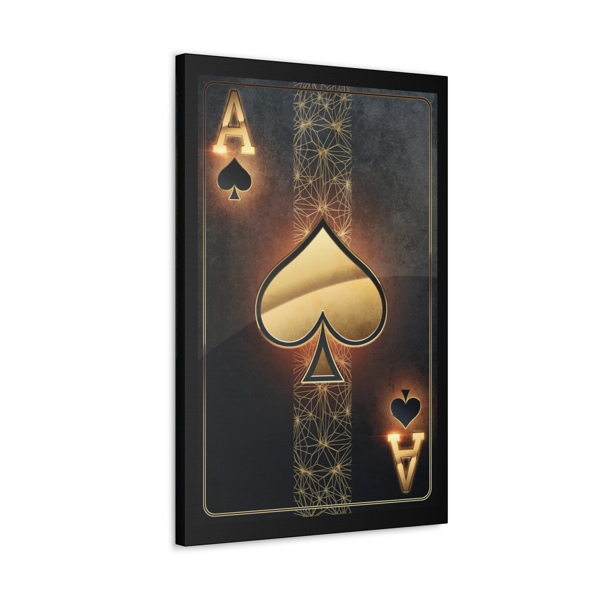 Black Gold Ace Of Hearts Playing Card Canvas Wall Art for Home Decor Ready-to-Hang-Express Your Love Gifts