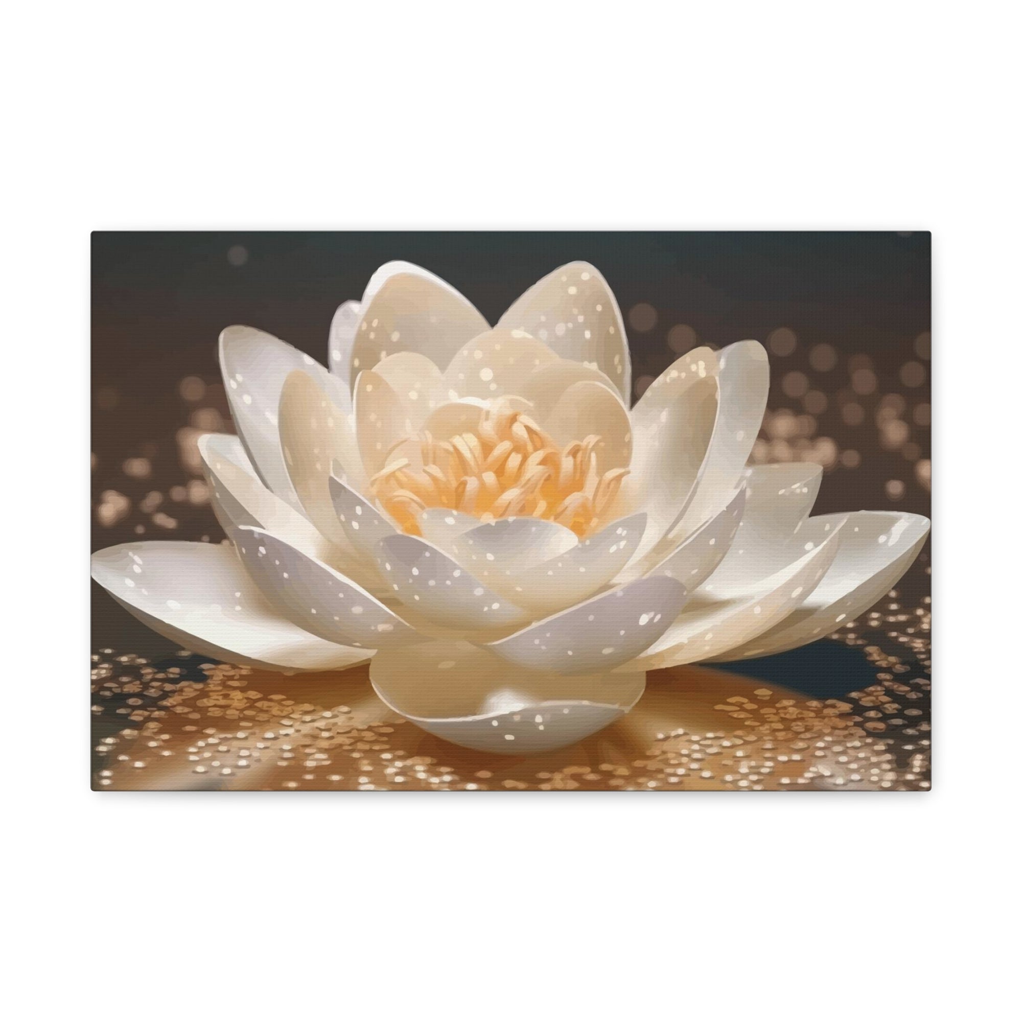 Beautiful White Lotus Flower Canvas Wall Art for Home Decor Ready-to-Hang-Express Your Love Gifts