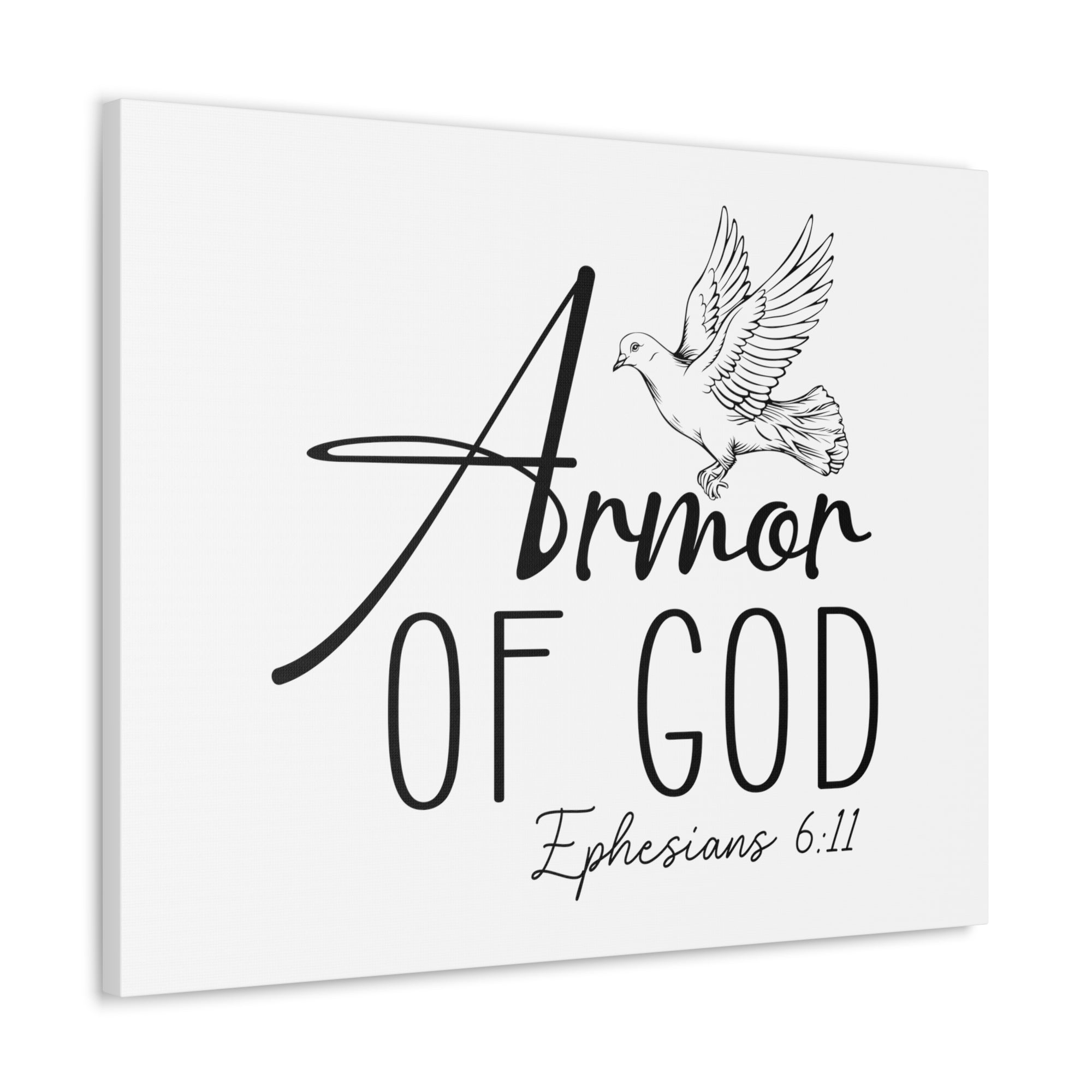 Scripture Walls Ephesians 6:11 Armor of God Bird Bible Verse Canvas Christian Wall Art Ready to Hang Unframed-Express Your Love Gifts