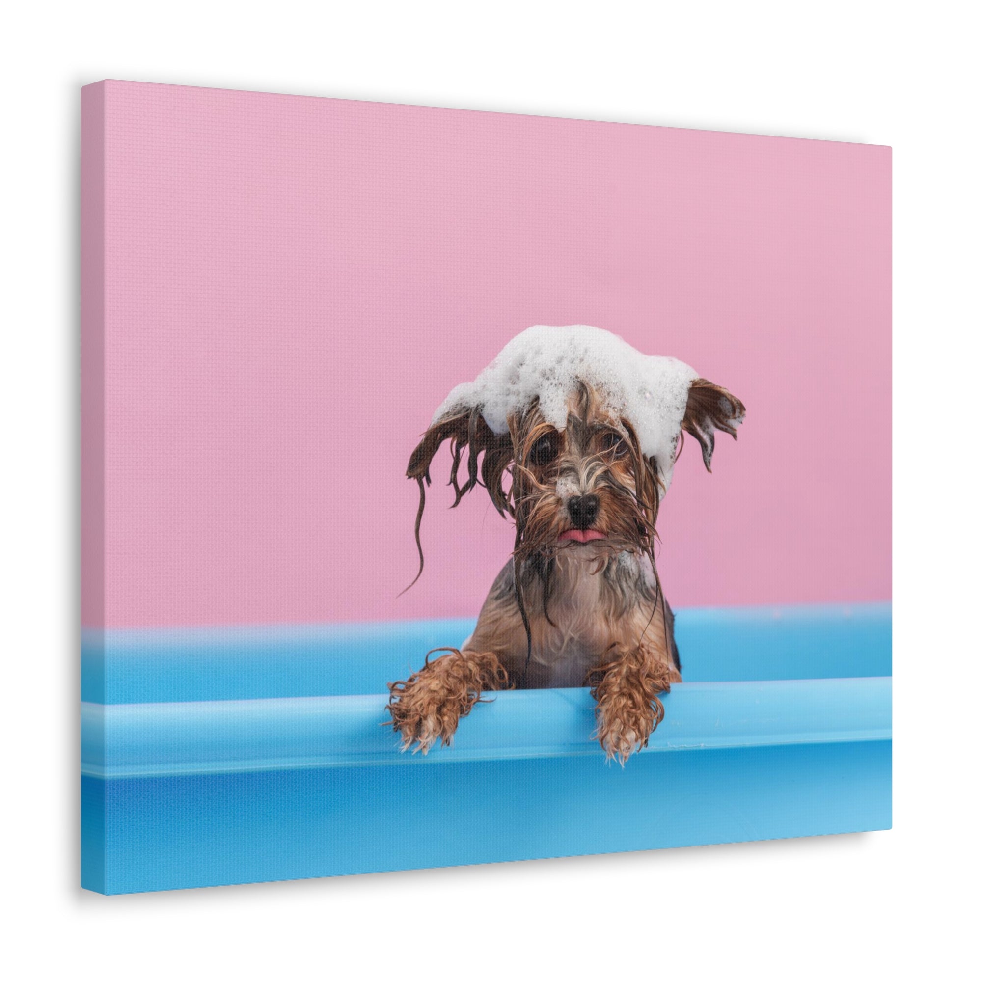 Funny Yorkshire Terrier Bathee Canvas Wall Art for Home Decor Ready-to-Hang-Express Your Love Gifts