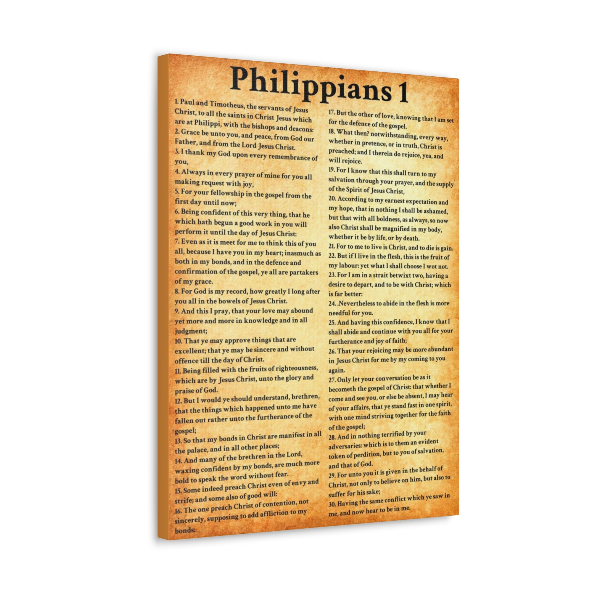 Scripture Walls Philippians 1 Gold Bible Verse Canvas Christian Wall Art Ready to Hang Unframed-Express Your Love Gifts