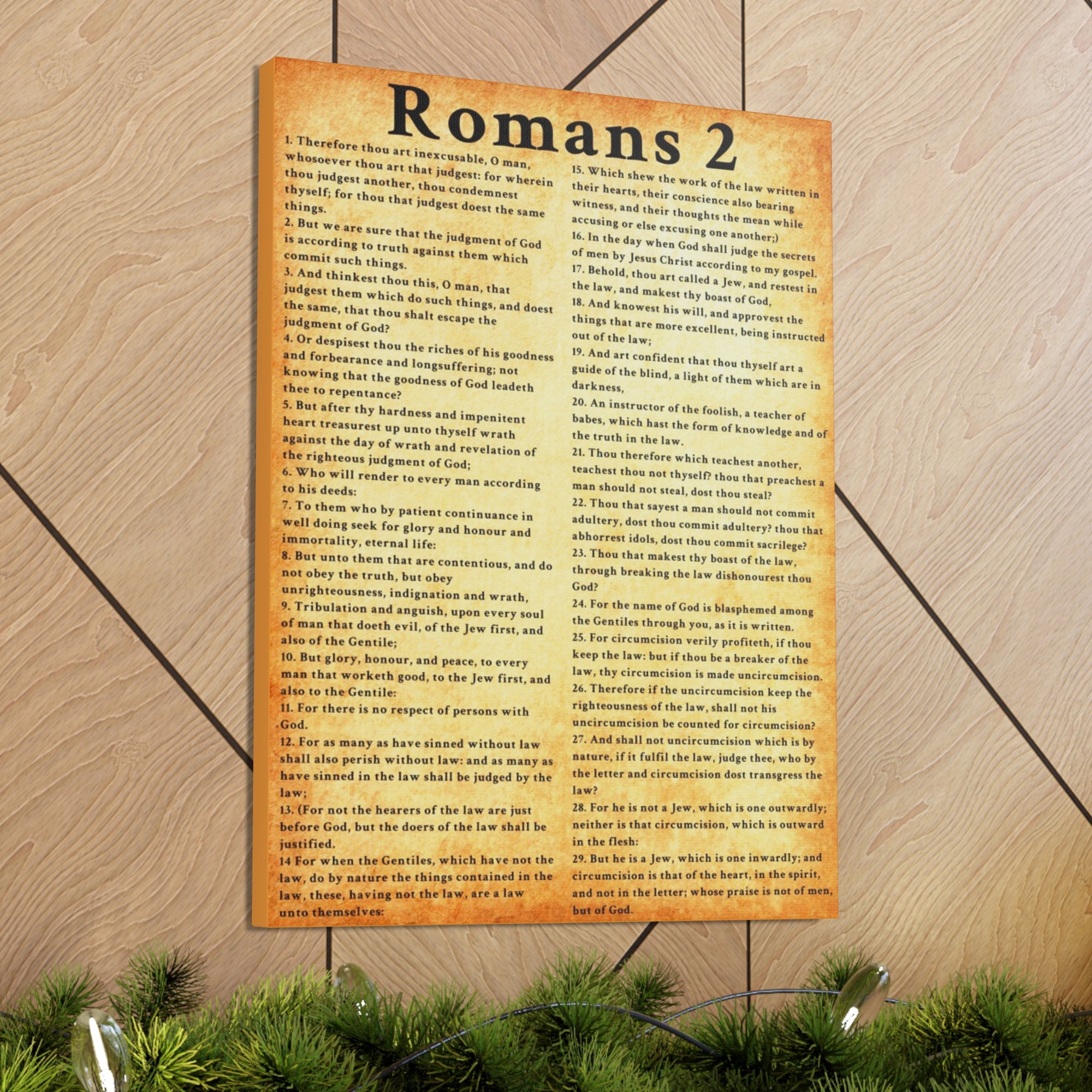 Scripture Walls Romans 2 Gold Bible Verse Canvas Christian Wall Art Ready to Hang Unframed-Express Your Love Gifts