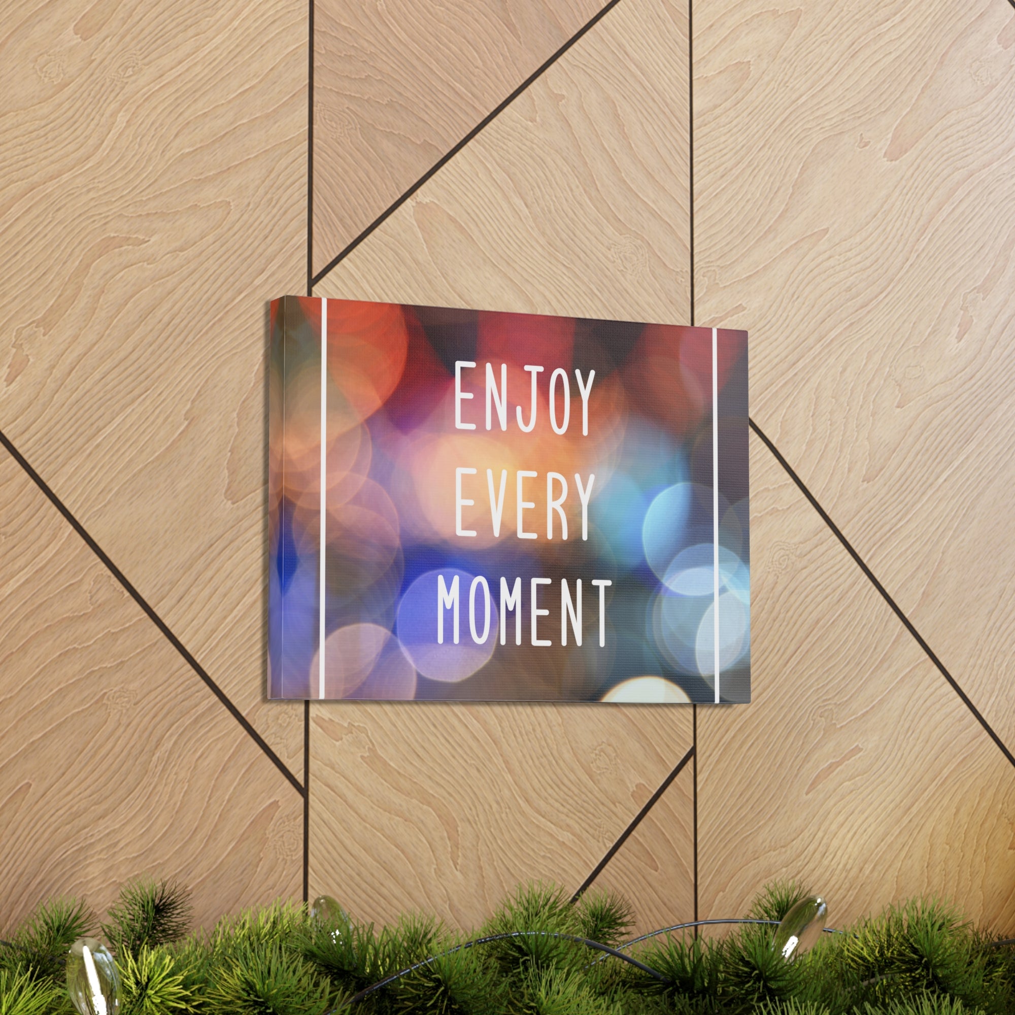 Inspirational Quote Canvas Enjoy Every Moment Motivational Print Ready to Hang Artwork-Express Your Love Gifts