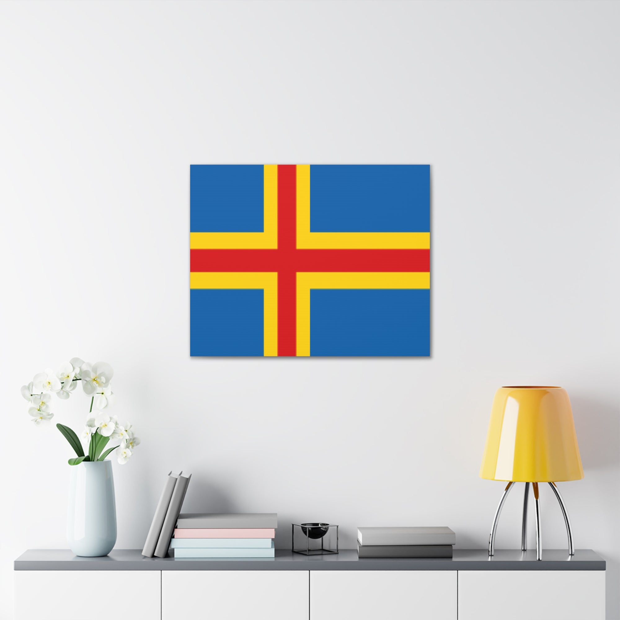 Aland Islands Country Flag Canvas Vibrant Wall Art Unframed Home Decor-Express Your Love Gifts