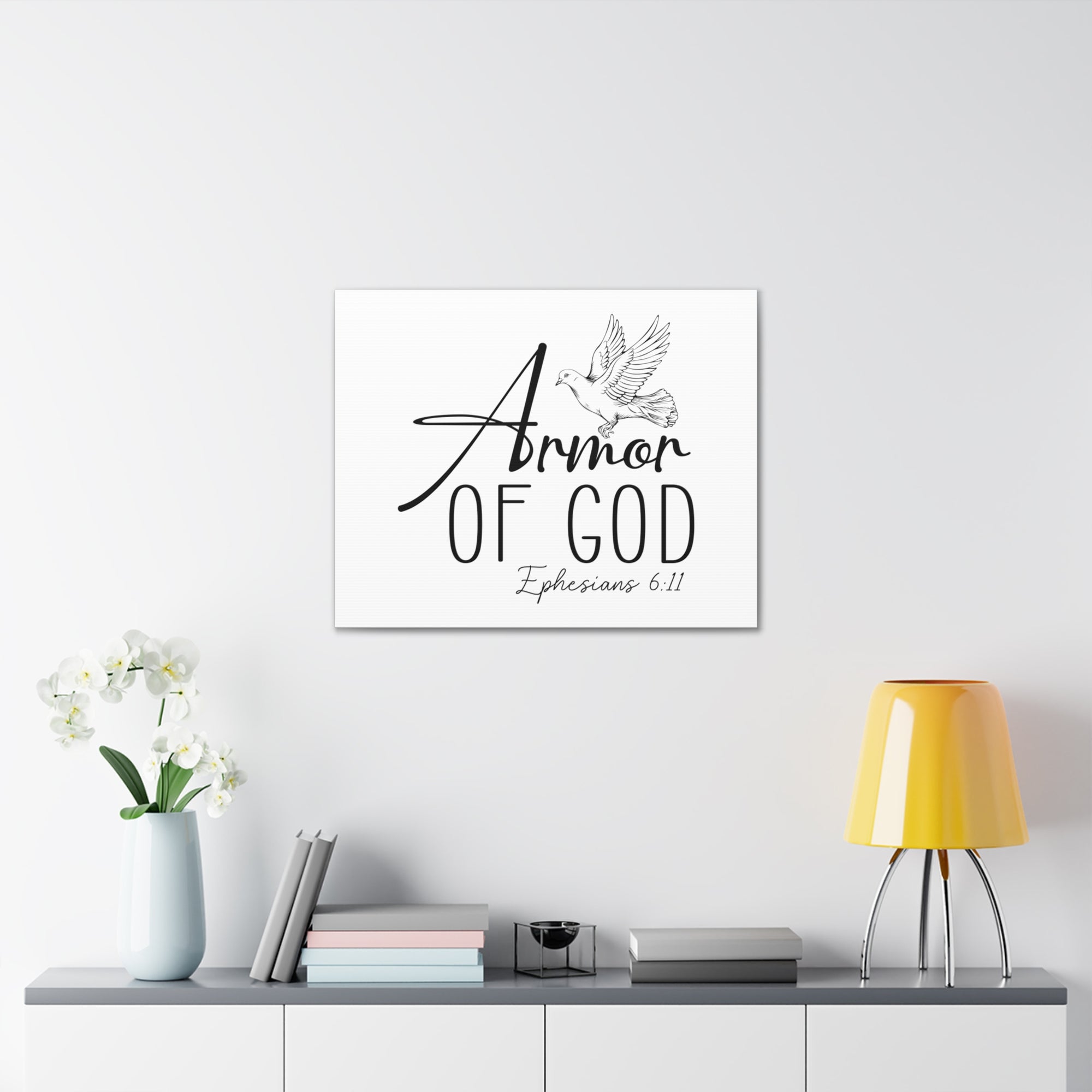 Scripture Walls Ephesians 6:11 Armor of God Bird Bible Verse Canvas Christian Wall Art Ready to Hang Unframed-Express Your Love Gifts