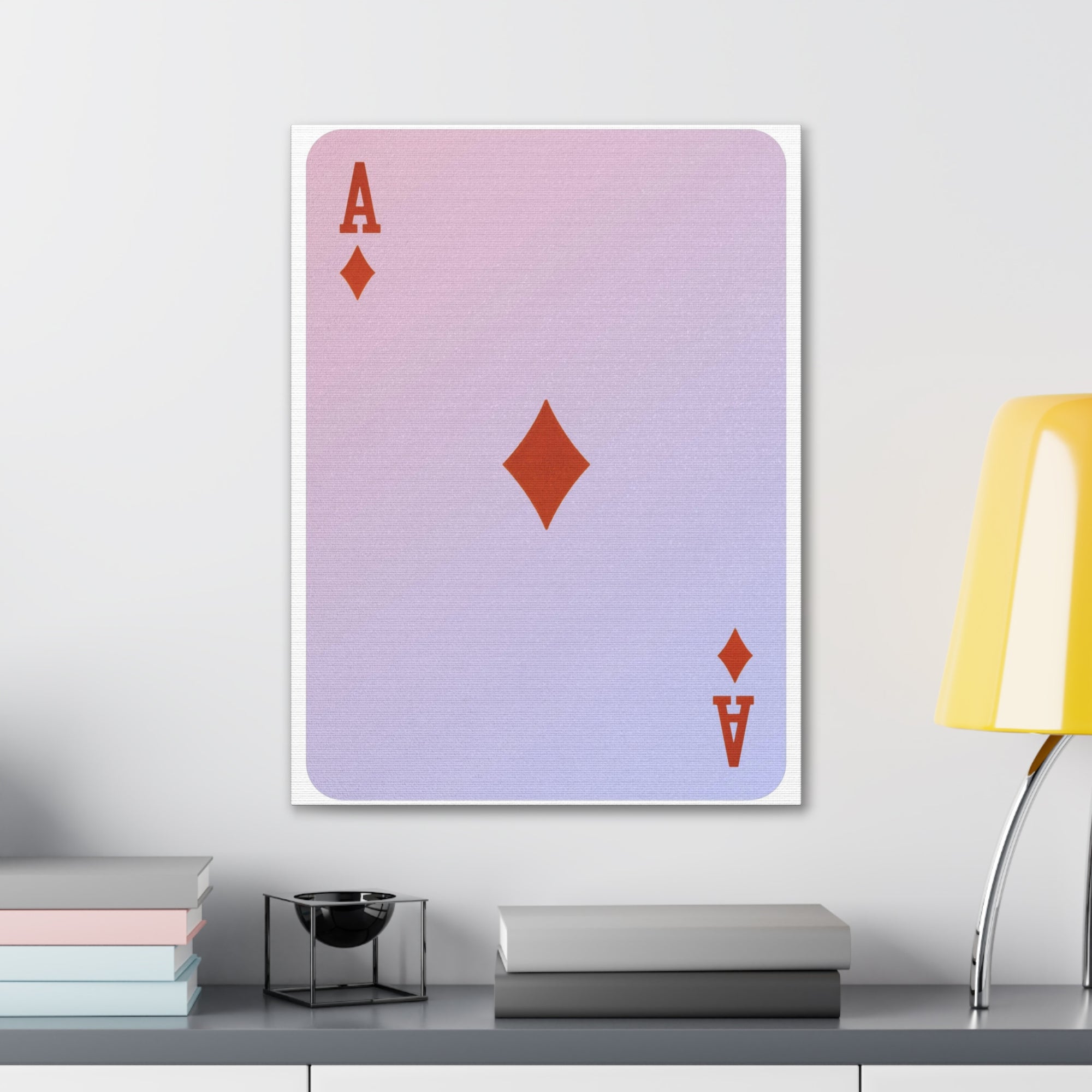 Ace Of Diamonds Playing Card Canvas Wall Art for Home Decor Ready-to-Hang-Express Your Love Gifts