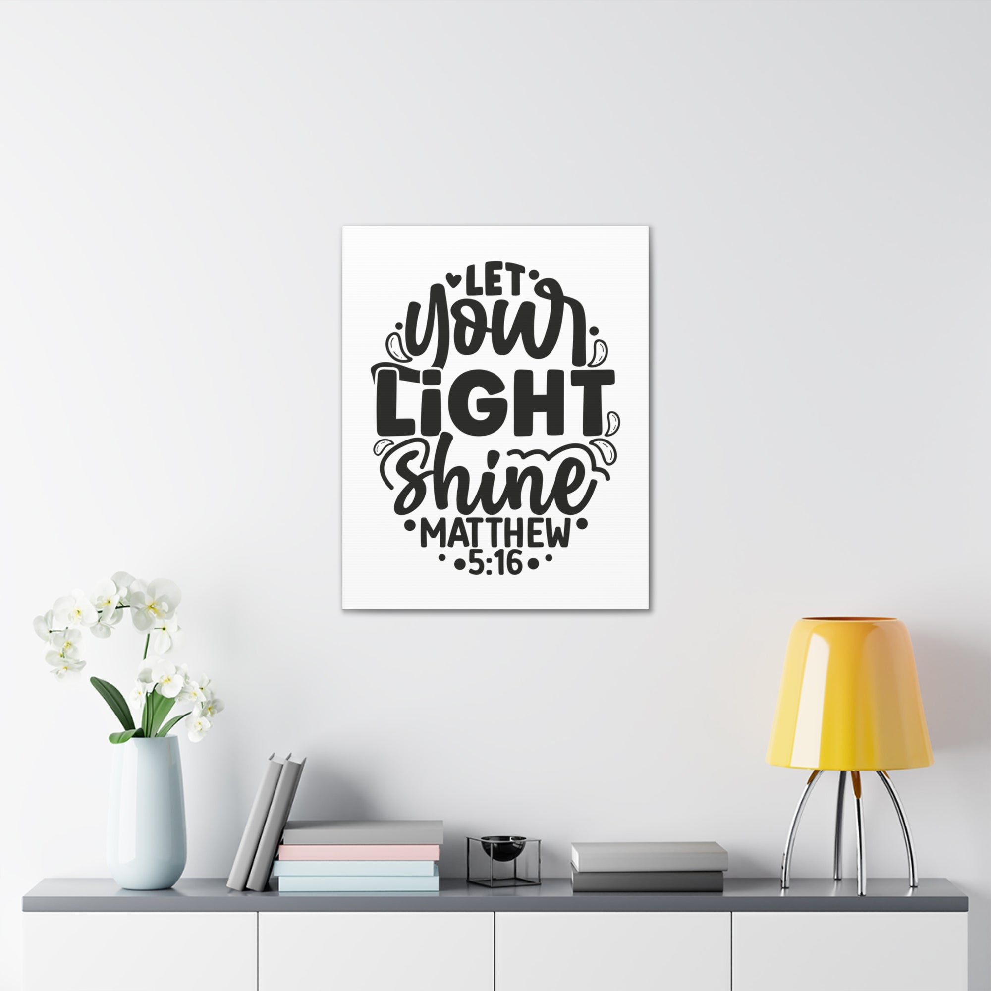 Scripture Walls Matthew 5:16 Let Your Light Shine Bible Verse Canvas Christian Wall Art Ready to Hang Unframed-Express Your Love Gifts