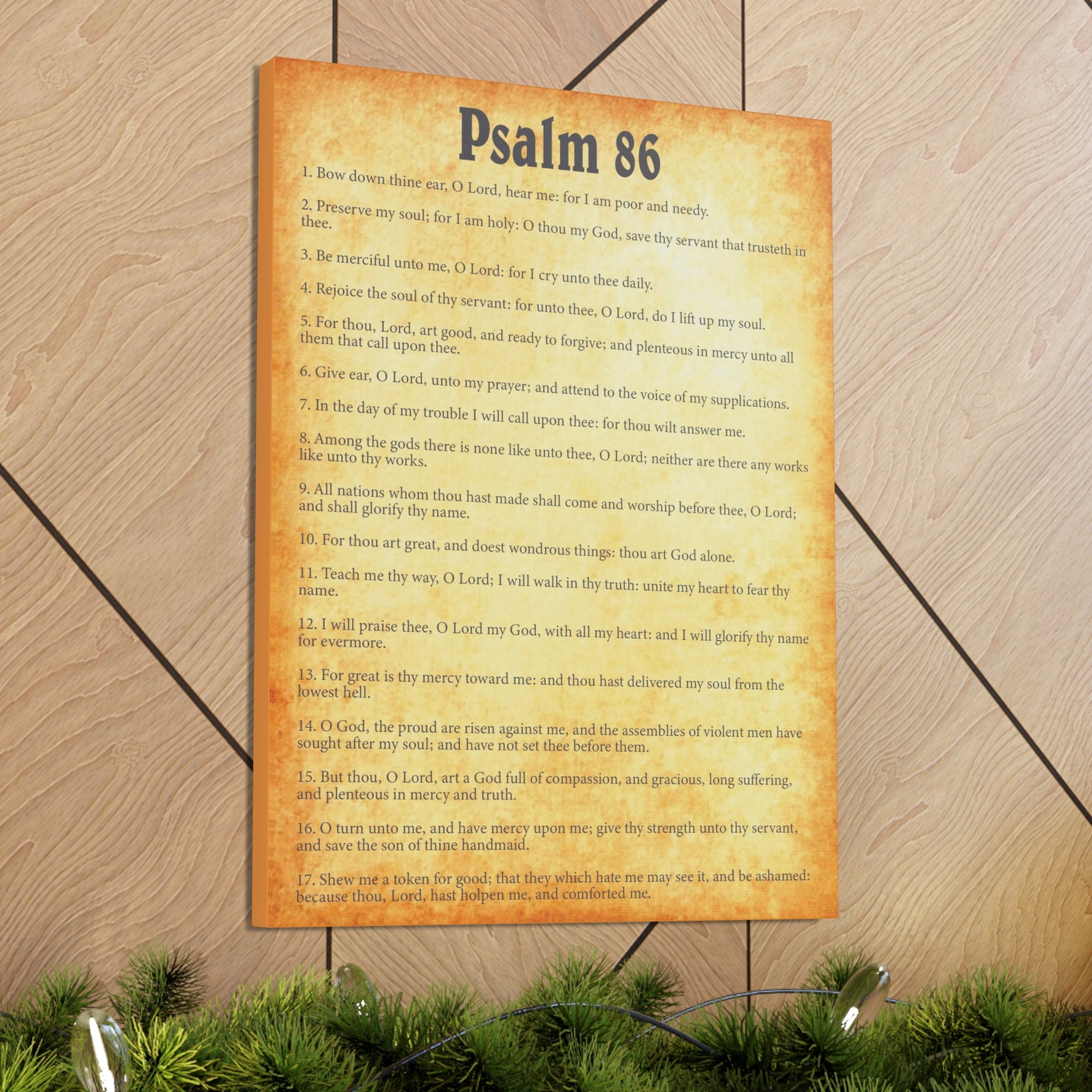 Scripture Walls Psalm 86 Gold Bible Chapter Canvas Christian Wall Art Ready to Hang Unframed-Express Your Love Gifts