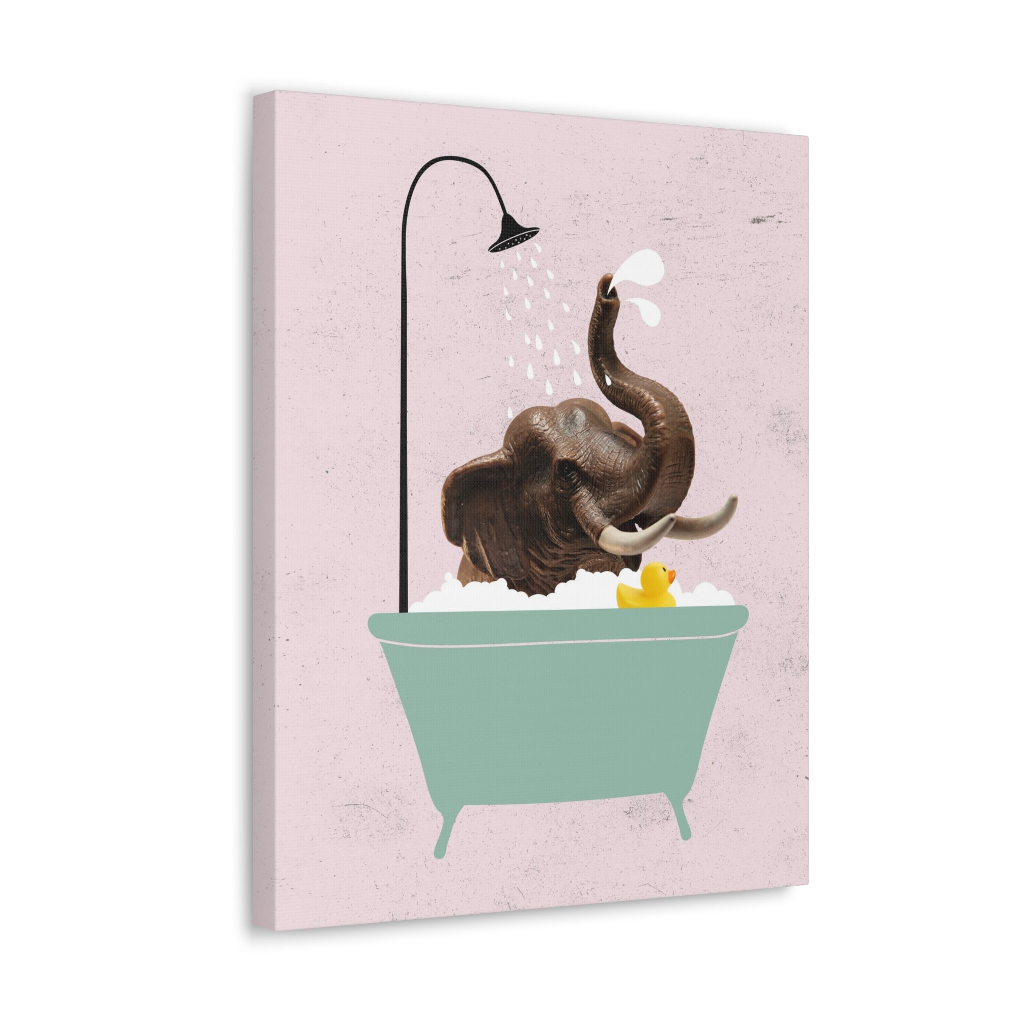 Funny Elephant Bath Canvas Wall Art for Home Decor Ready-to-Hang-Express Your Love Gifts