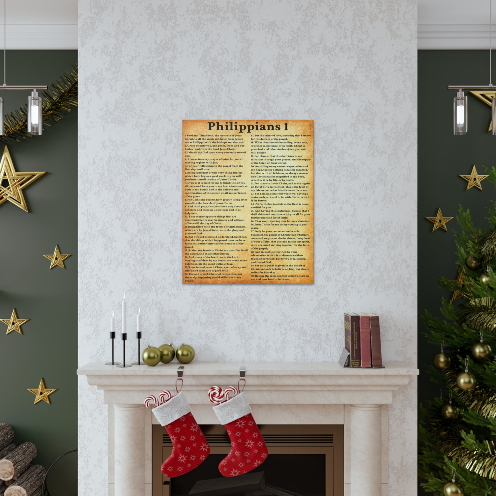 Scripture Walls Philippians 1 Gold Bible Verse Canvas Christian Wall Art Ready to Hang Unframed-Express Your Love Gifts