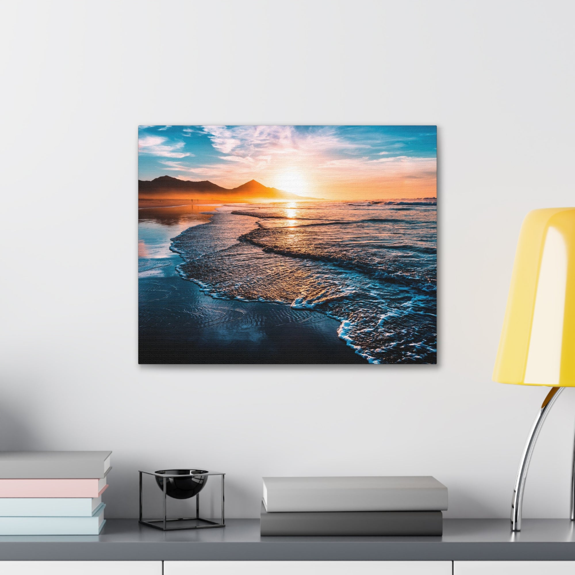 Beach Sunset Endless Horizon Ocean Canvas Wall Art for Home Decor Ready-to-Hang-Express Your Love Gifts