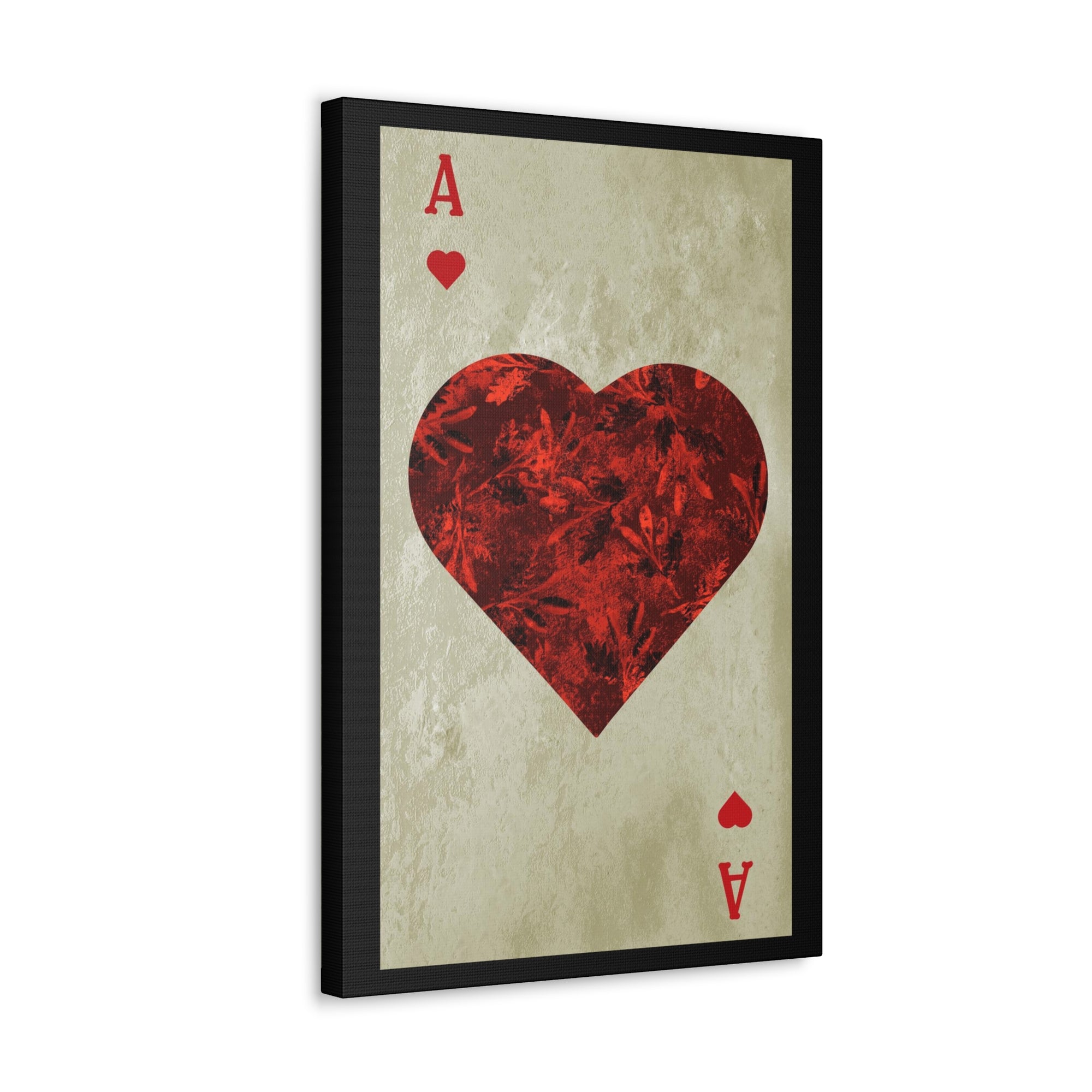 Ace Of Hearts Playing Card Canvas Wall Art for Home Decor Ready-to-Hang-Express Your Love Gifts