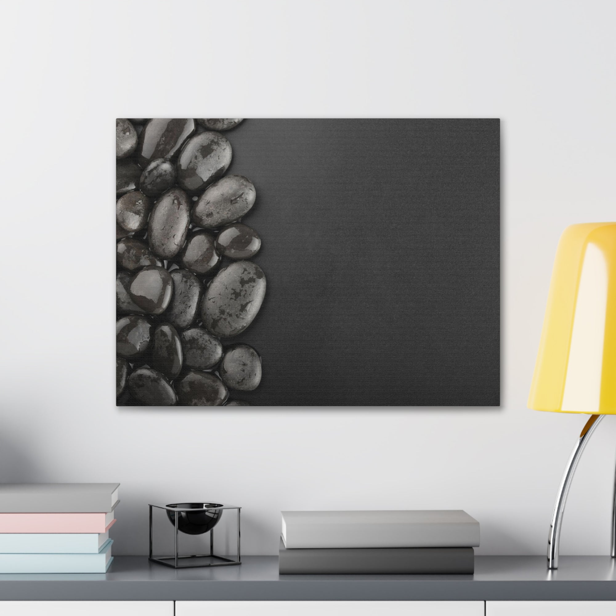 Black Background with Rocks Forest Floral Nature Photography Canvas Wall Art for Home Decor Ready-to-Hang-Express Your Love Gifts