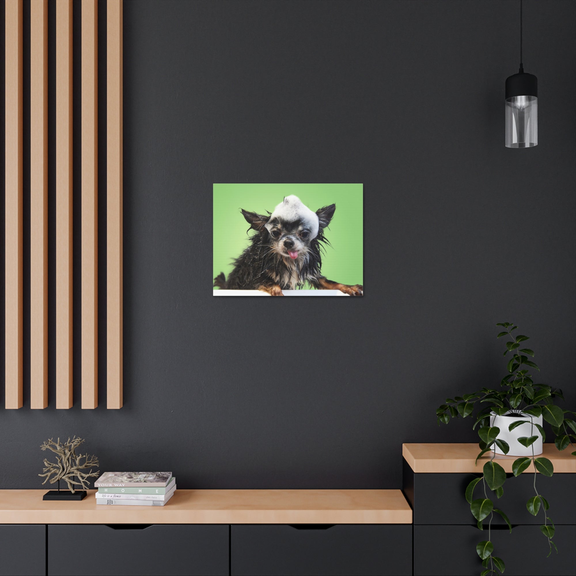 Funny Chihuahua Bath Canvas Wall Art for Home Decor Ready-to-Hang-Express Your Love Gifts