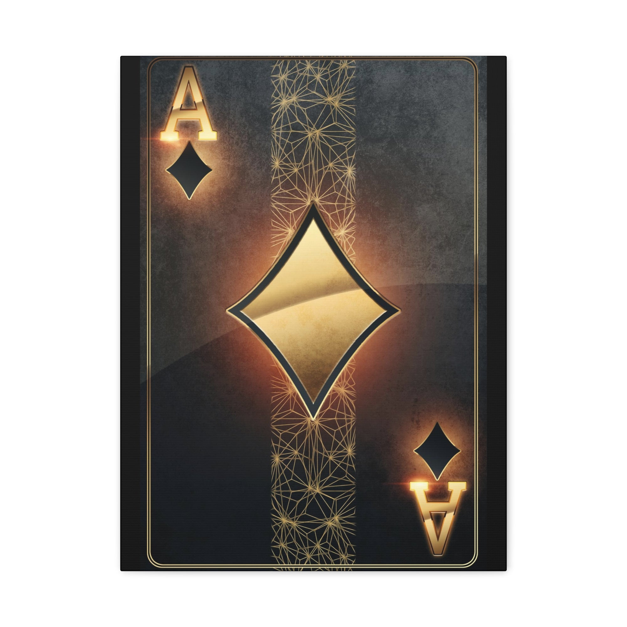 Black Gold Ace Of Diamonds Playing Card Canvas Wall Art for Home Decor Ready-to-Hang-Express Your Love Gifts