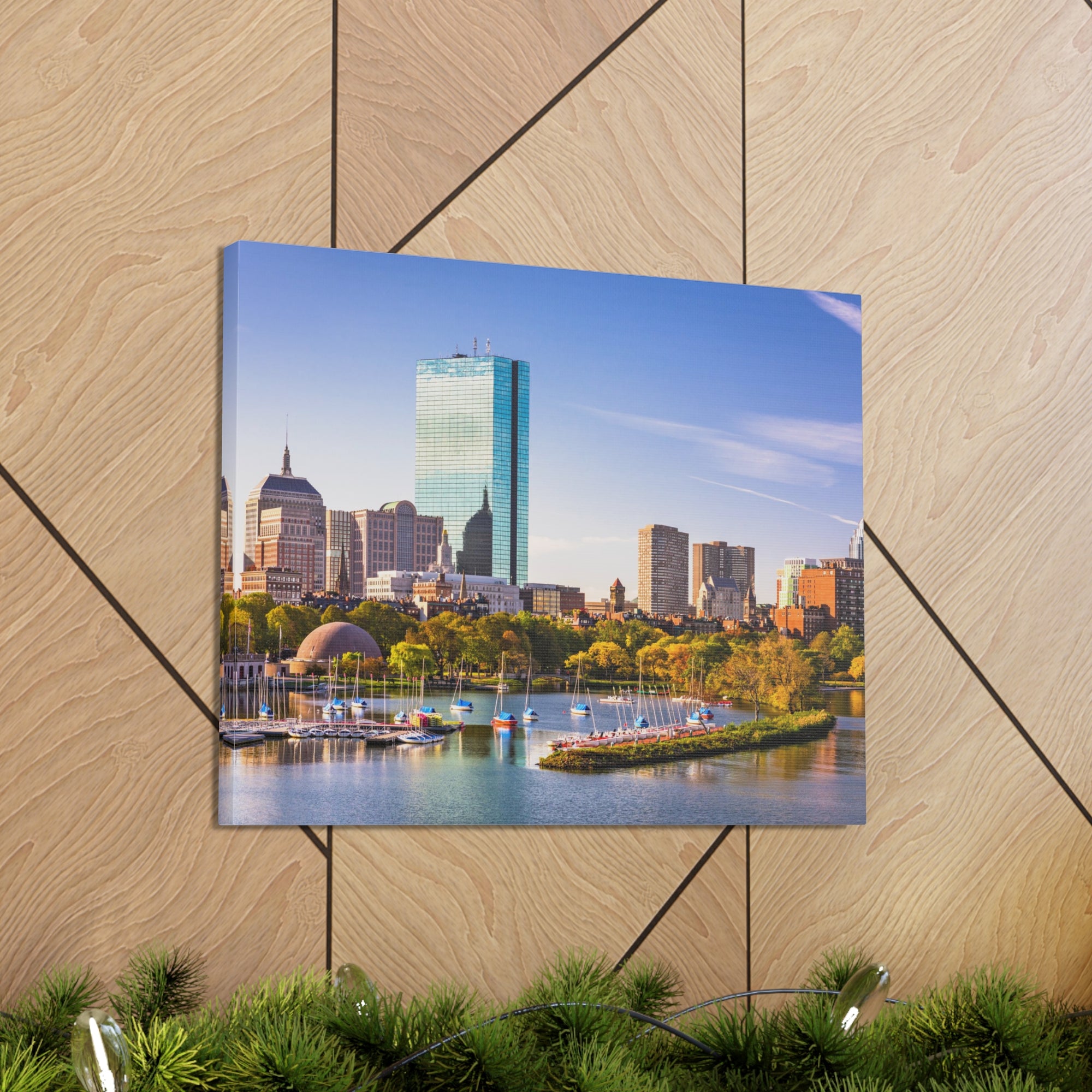 Boston Daytime Skyline Canvas Artwork High-Quality Breathtaking Stunning Cityscape for Home Decor Ready to Hang-Express Your Love Gifts