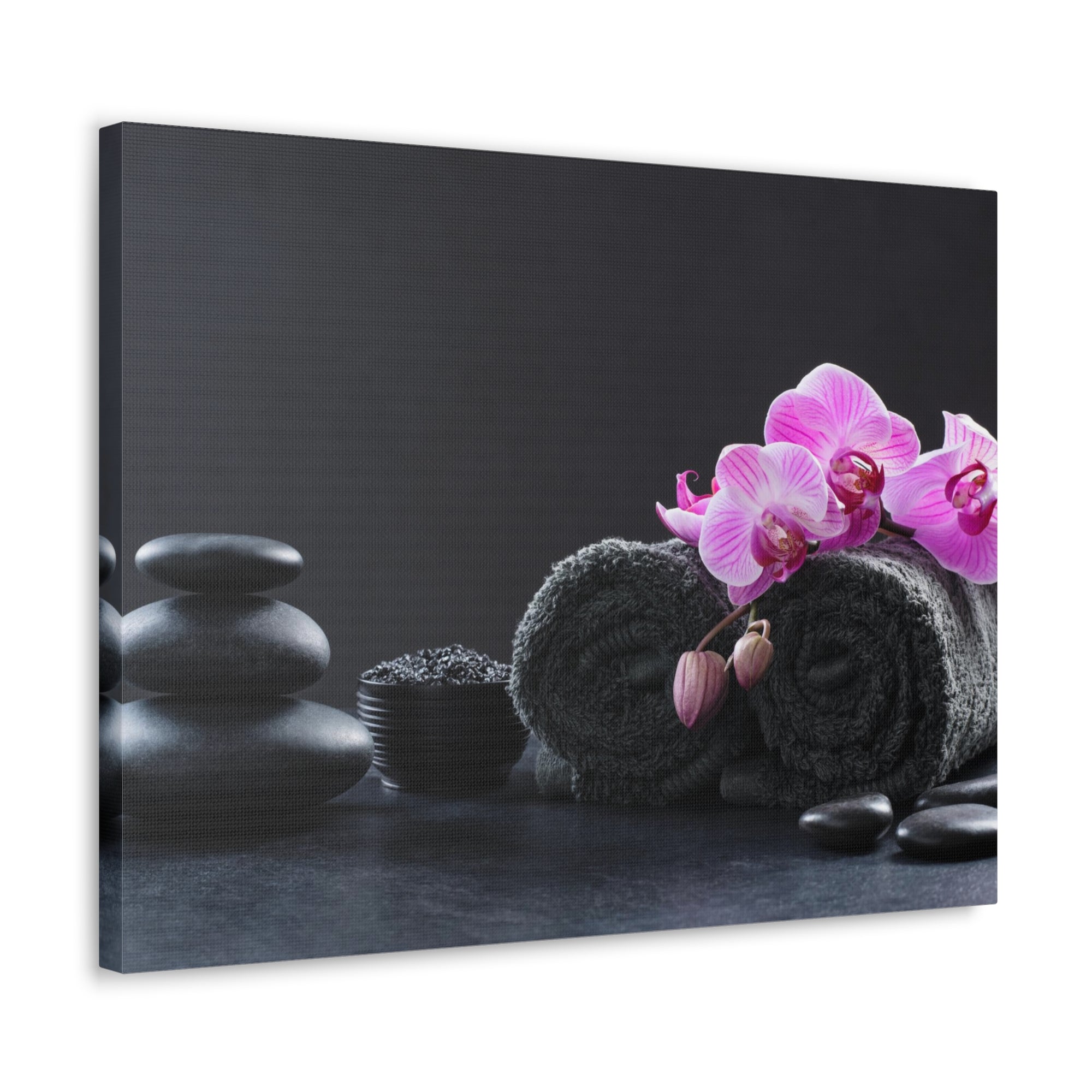 Black Spa Setting Forest Floral Nature Photography Canvas Wall Art for Home Decor Ready-to-Hang-Express Your Love Gifts