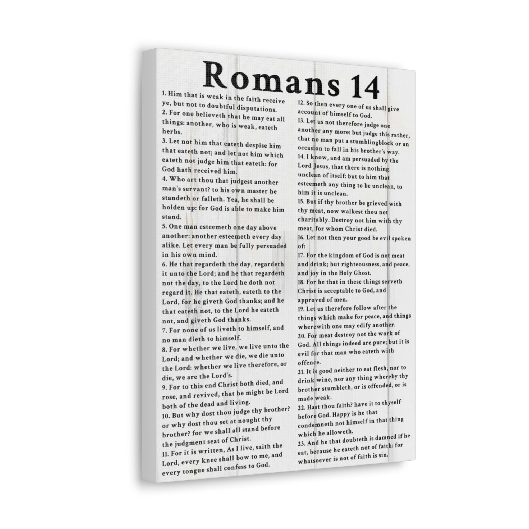 Scripture Walls Romans 14 White Bible Verse Canvas Christian Wall Art Ready to Hang Unframed-Express Your Love Gifts