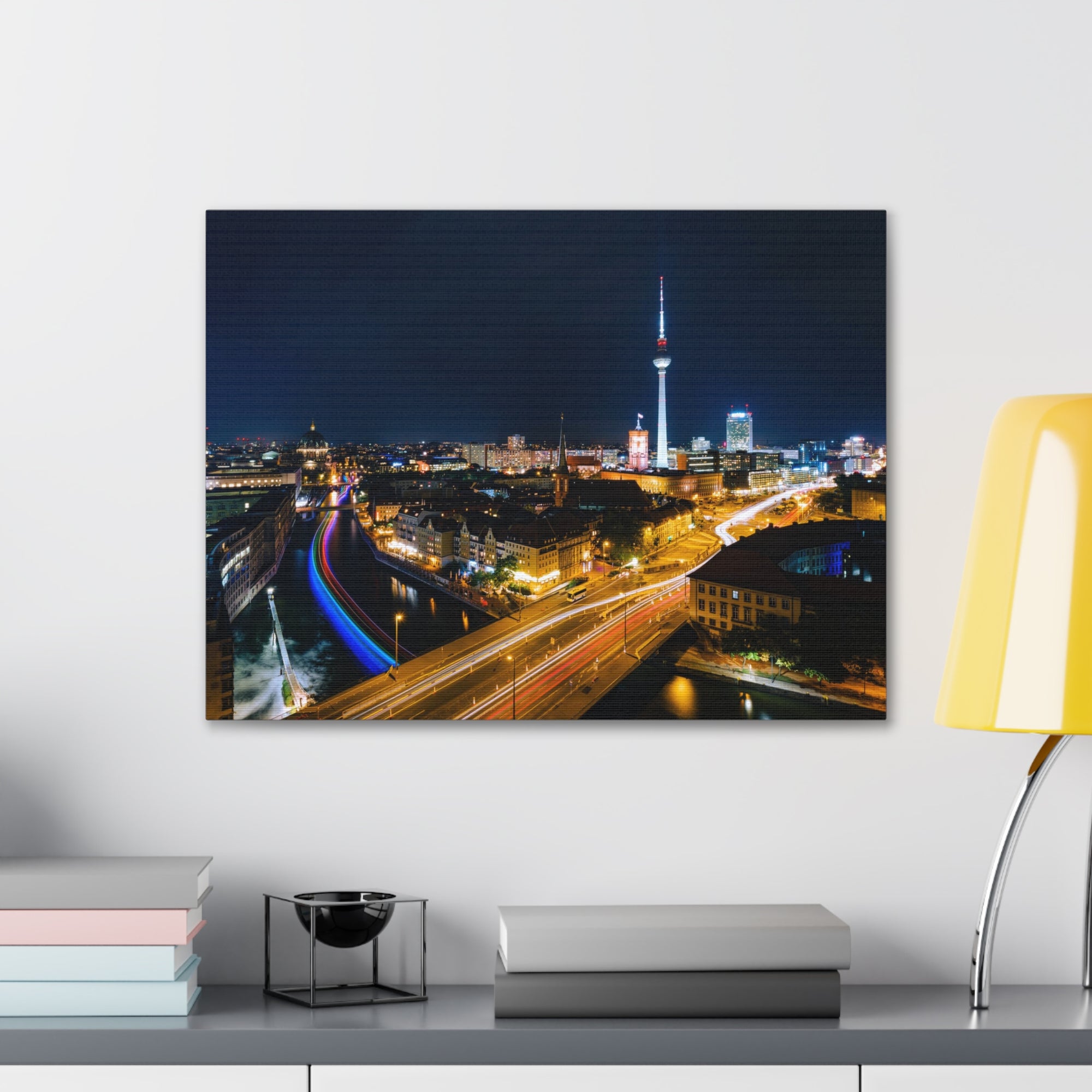 Berlin Night Skyline Canvas Artwork High-Quality Breathtaking Stunning Cityscape for Home Decor Ready to Hang-Express Your Love Gifts