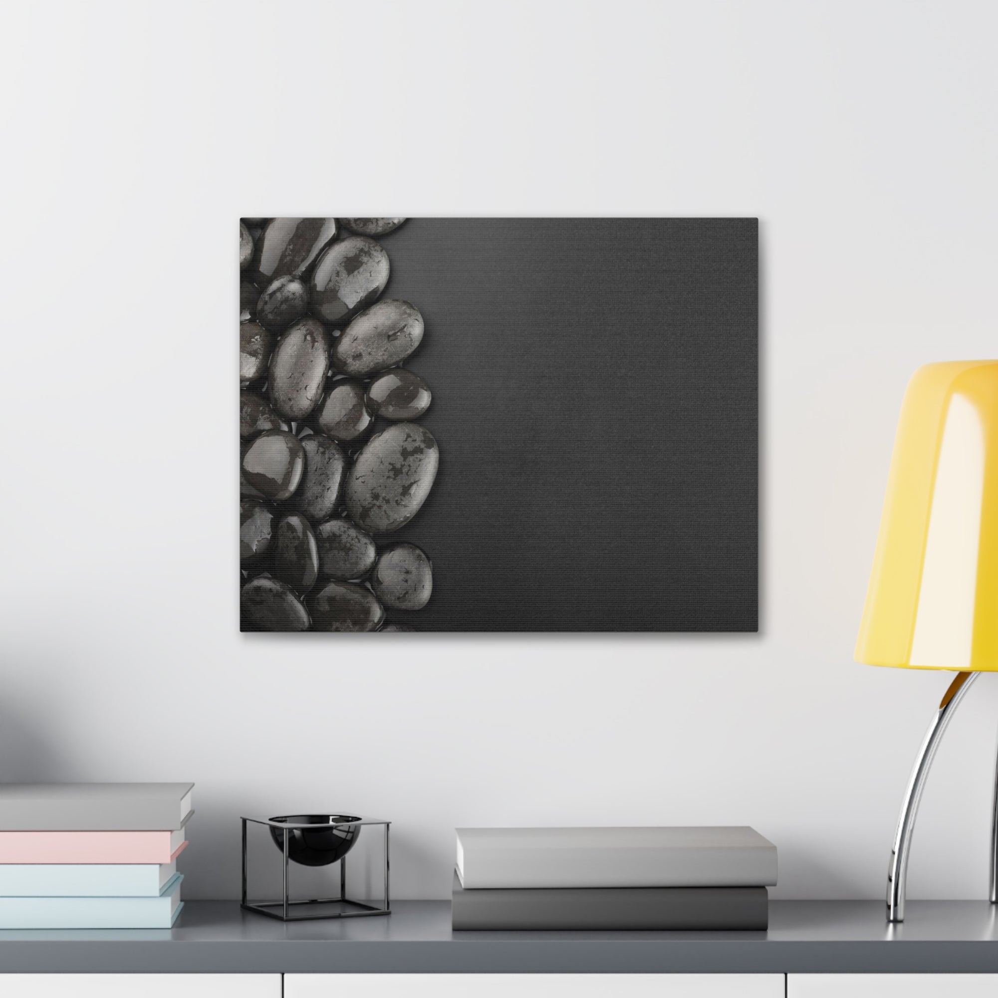 Black Background with Rocks Forest Floral Nature Photography Canvas Wall Art for Home Decor Ready-to-Hang-Express Your Love Gifts