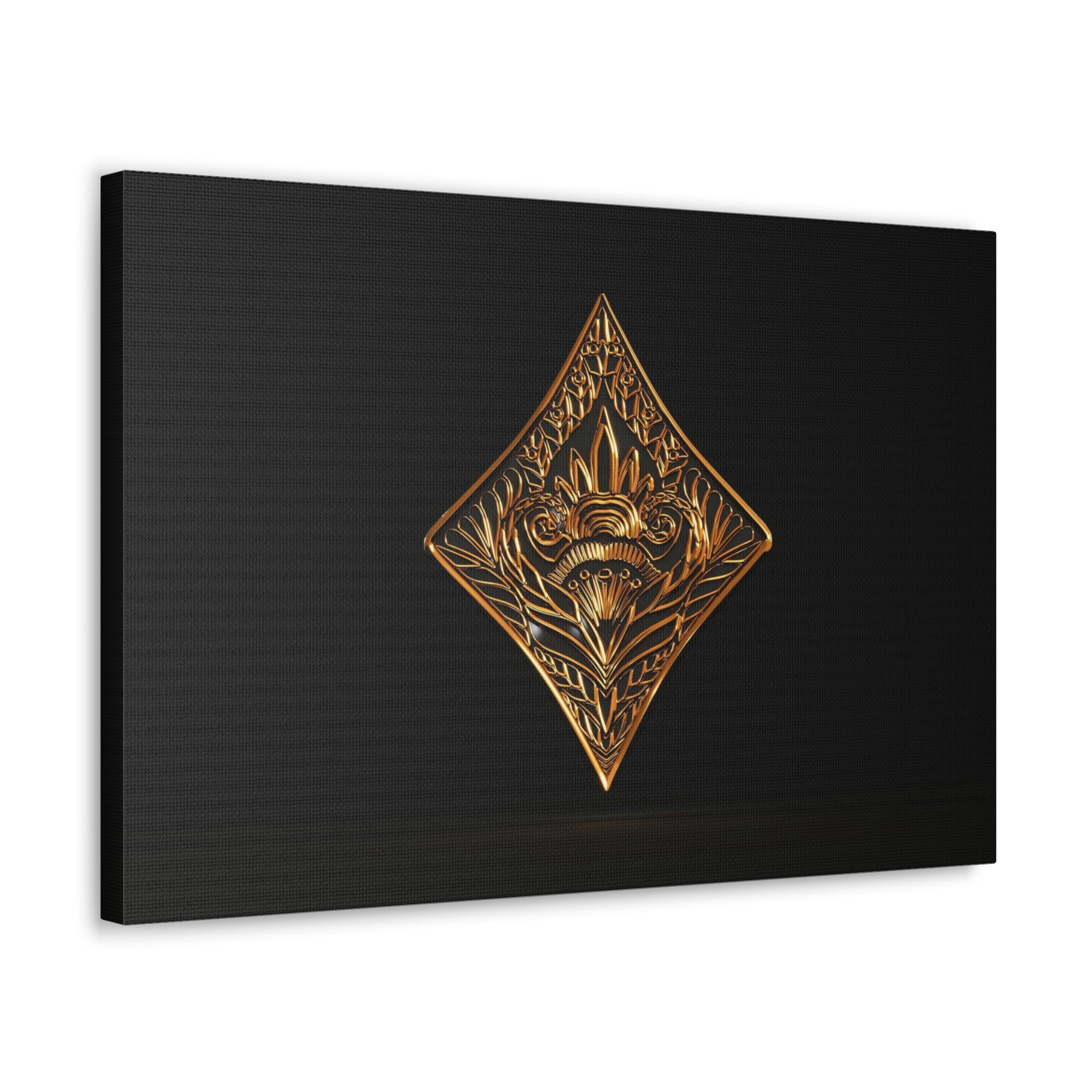 3D Gold Diamonds Playing Card Canvas Wall Art for Home Decor Ready-to-Hang-Express Your Love Gifts