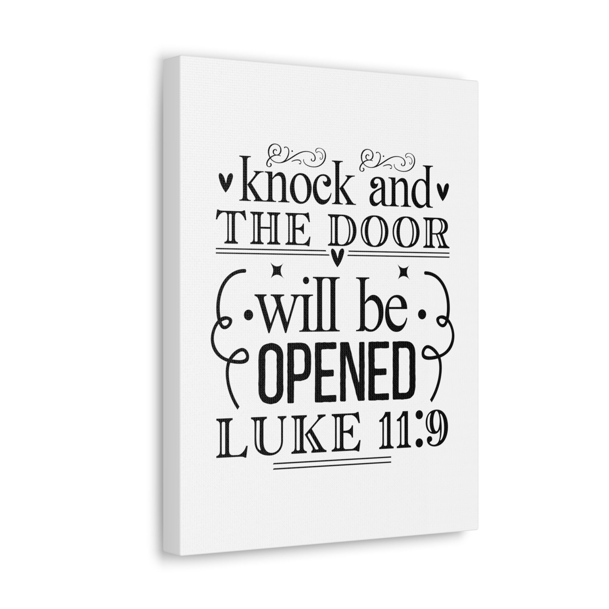 Scripture Walls Luke 11:9 Knock Bible Verse Canvas Christian Wall Art Ready to Hang Unframed-Express Your Love Gifts