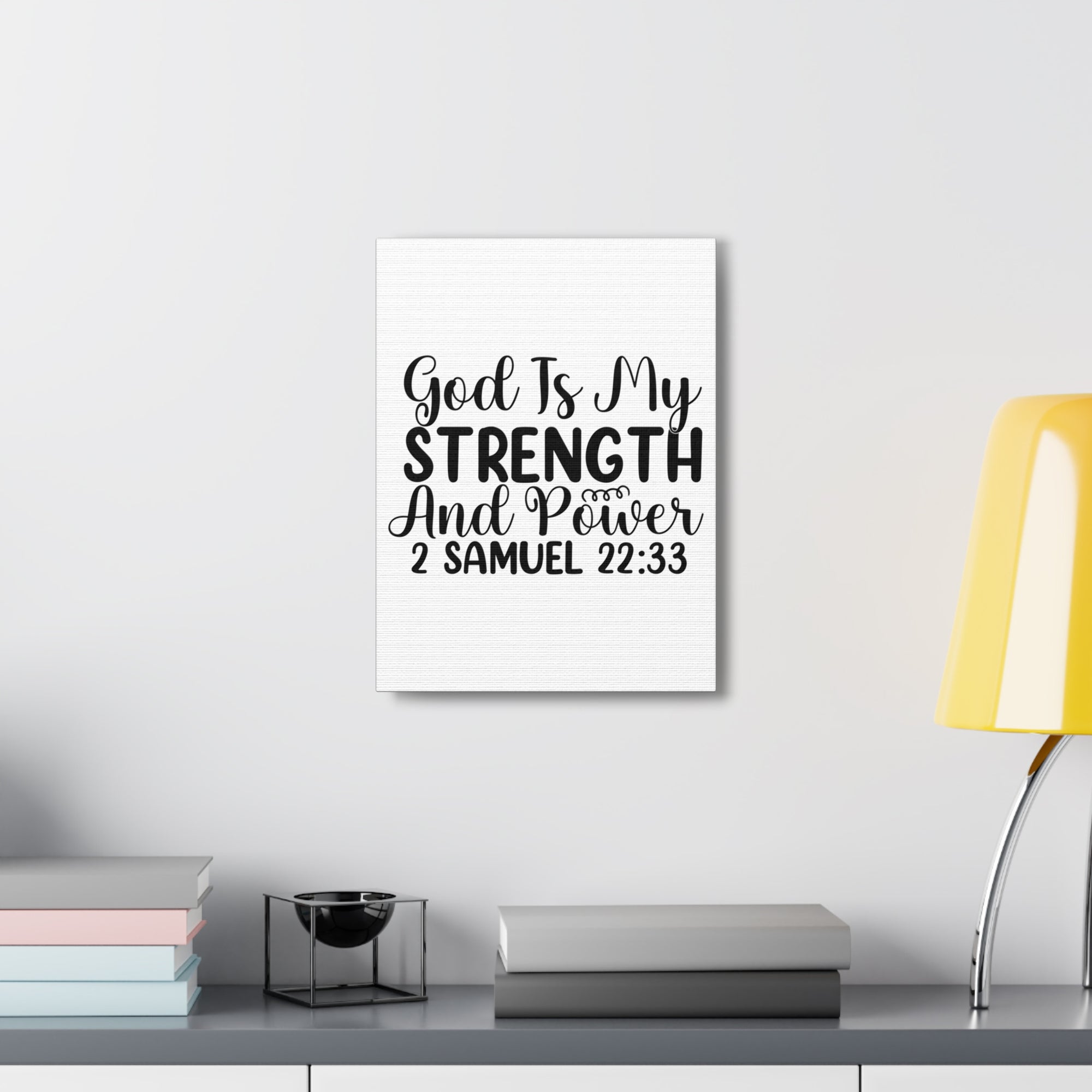 Scripture Walls 2 Samuel 22:33 God is My Strength Bible Verse Canvas Christian Wall Art Ready to Hang Unframed-Express Your Love Gifts