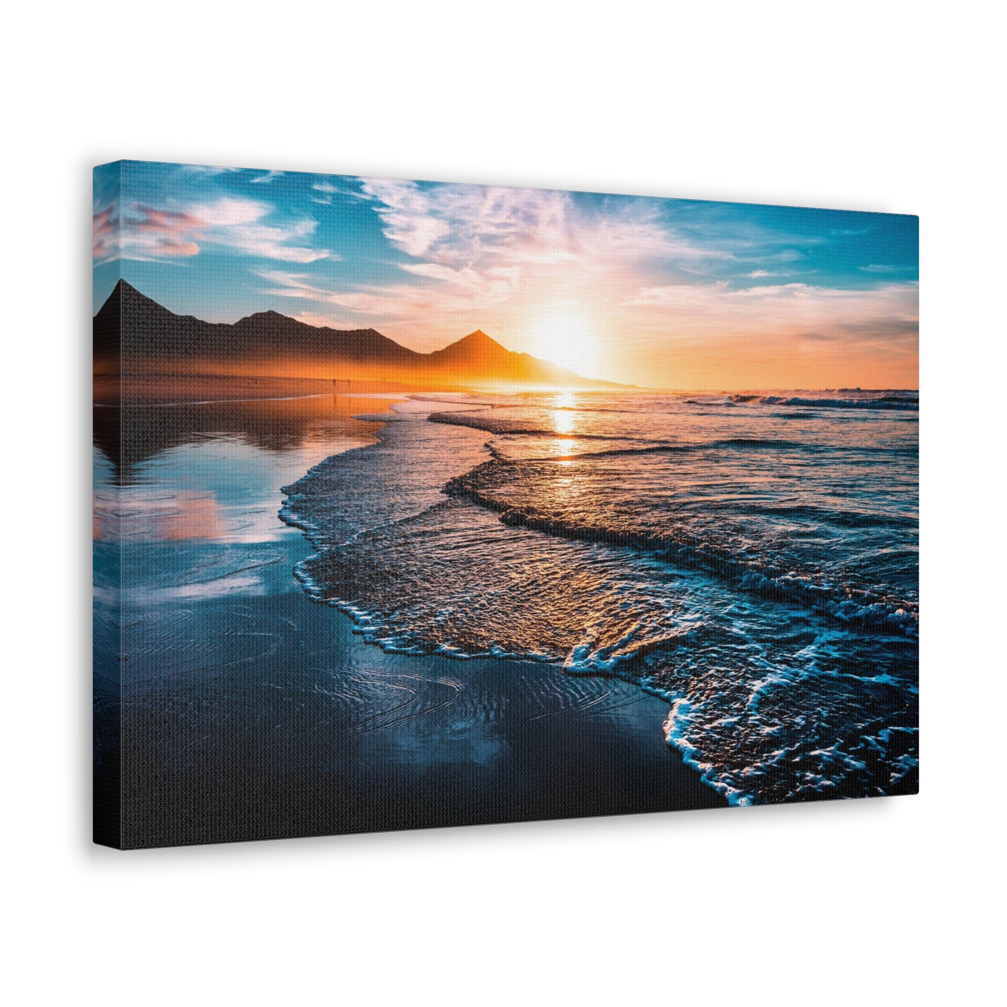 Beach Sunset Endless Horizon Ocean Canvas Wall Art for Home Decor Ready-to-Hang-Express Your Love Gifts