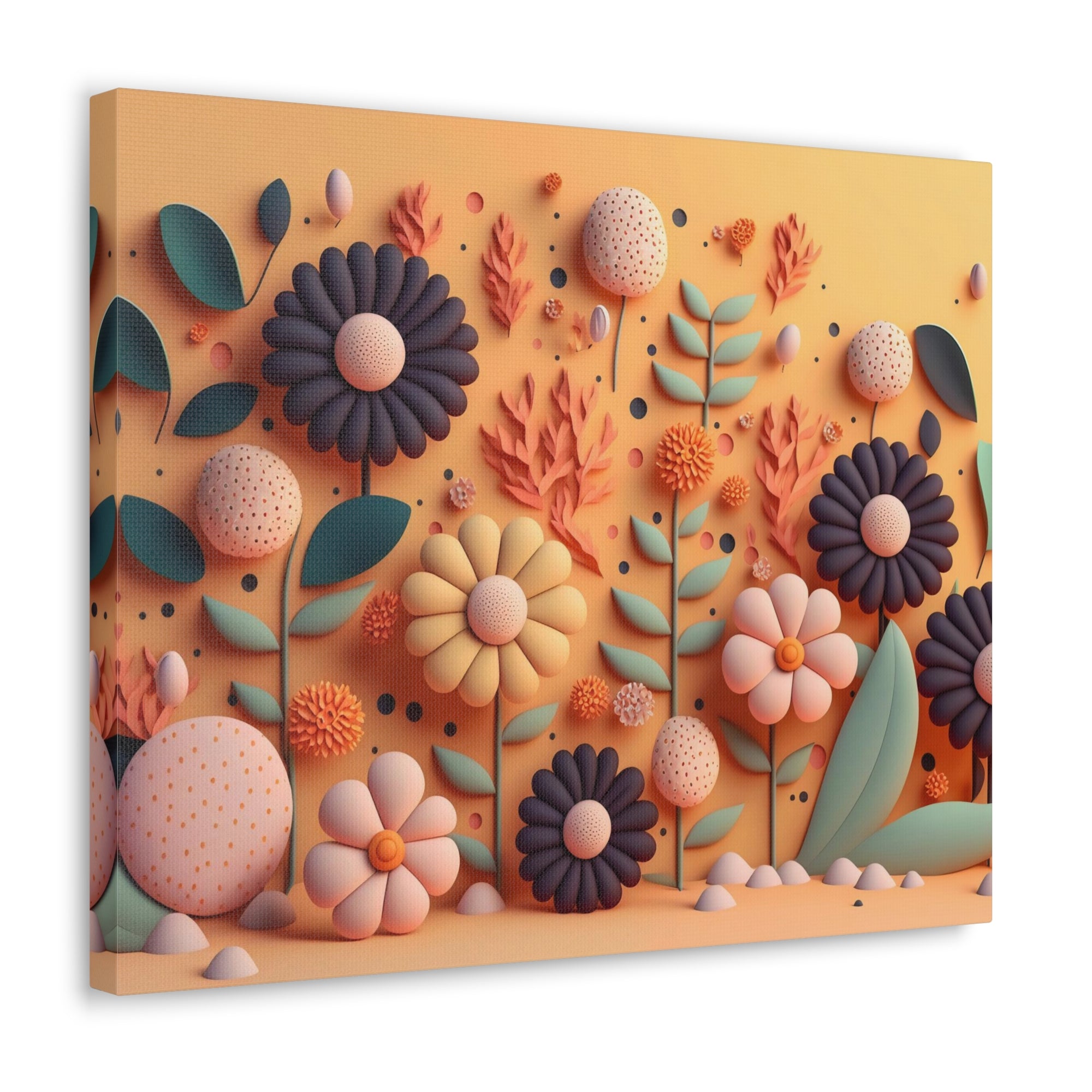 3D Floral Craft Wallpaper Flower Canvas Wall Art for Home Decor Ready-to-Hang-Express Your Love Gifts