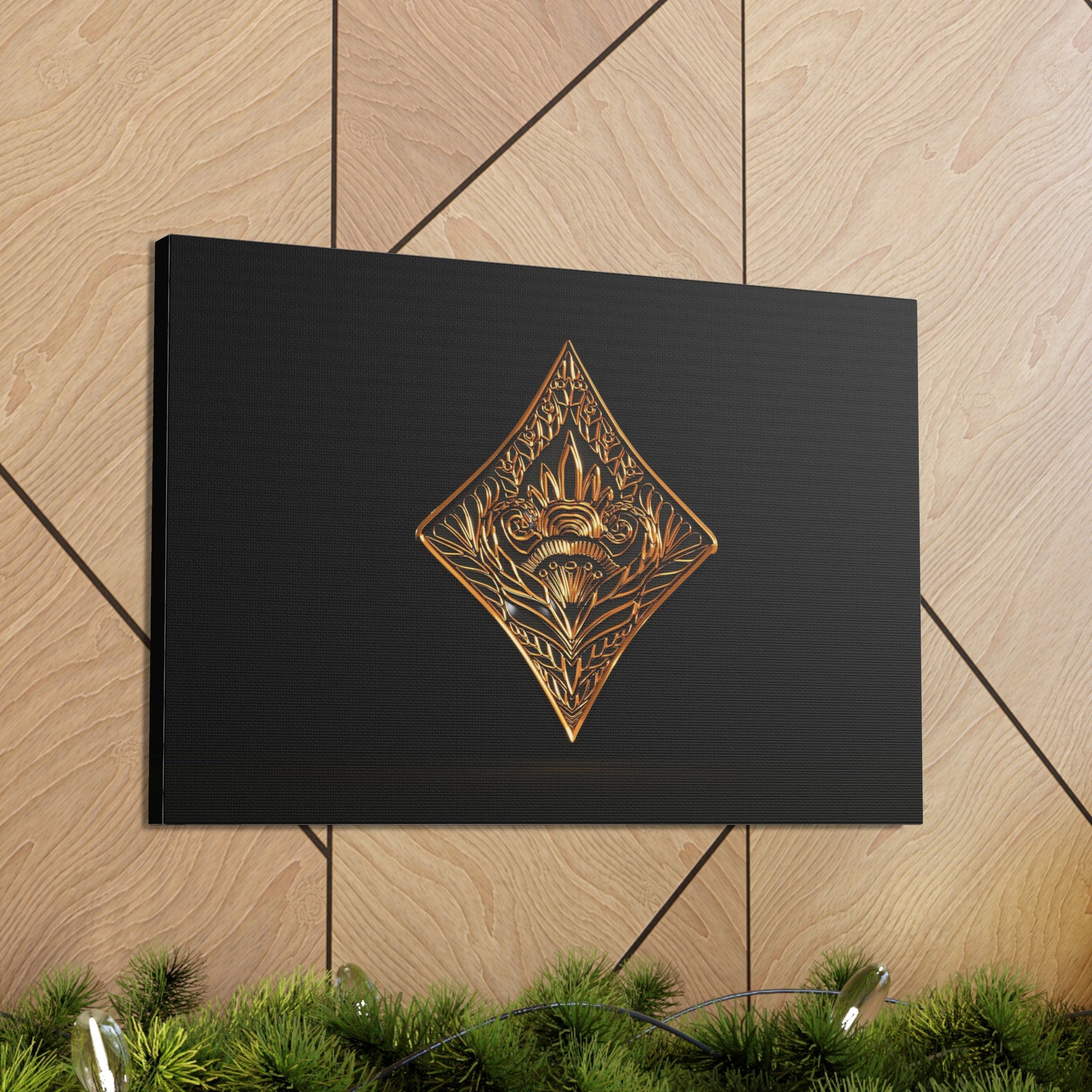 3D Gold Diamonds Playing Card Canvas Wall Art for Home Decor Ready-to-Hang-Express Your Love Gifts