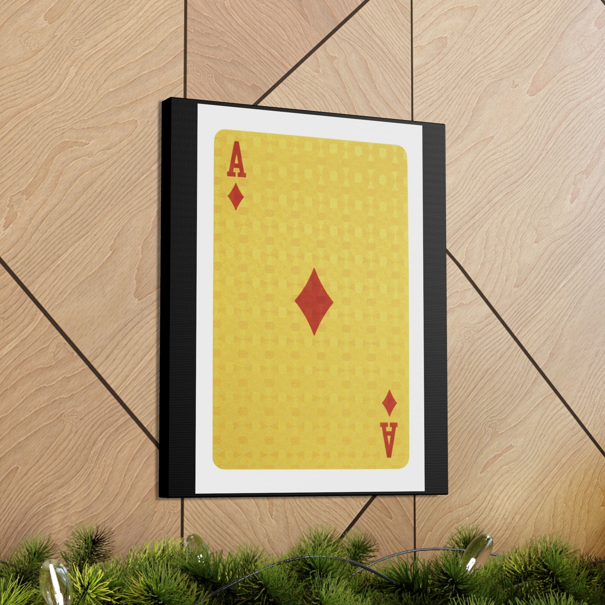 Ace Of Diamonds Isolated White Background Playing Card Canvas Wall Art for Home Decor Ready-to-Hang-Express Your Love Gifts