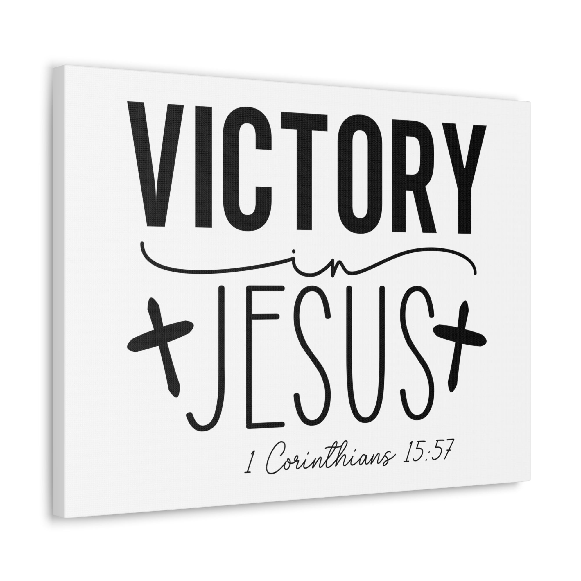 Scripture Walls 1 Corinthians 15:57 Victory in Jesus Bible Verse Canvas Christian Wall Art Ready to Hang Unframed-Express Your Love Gifts