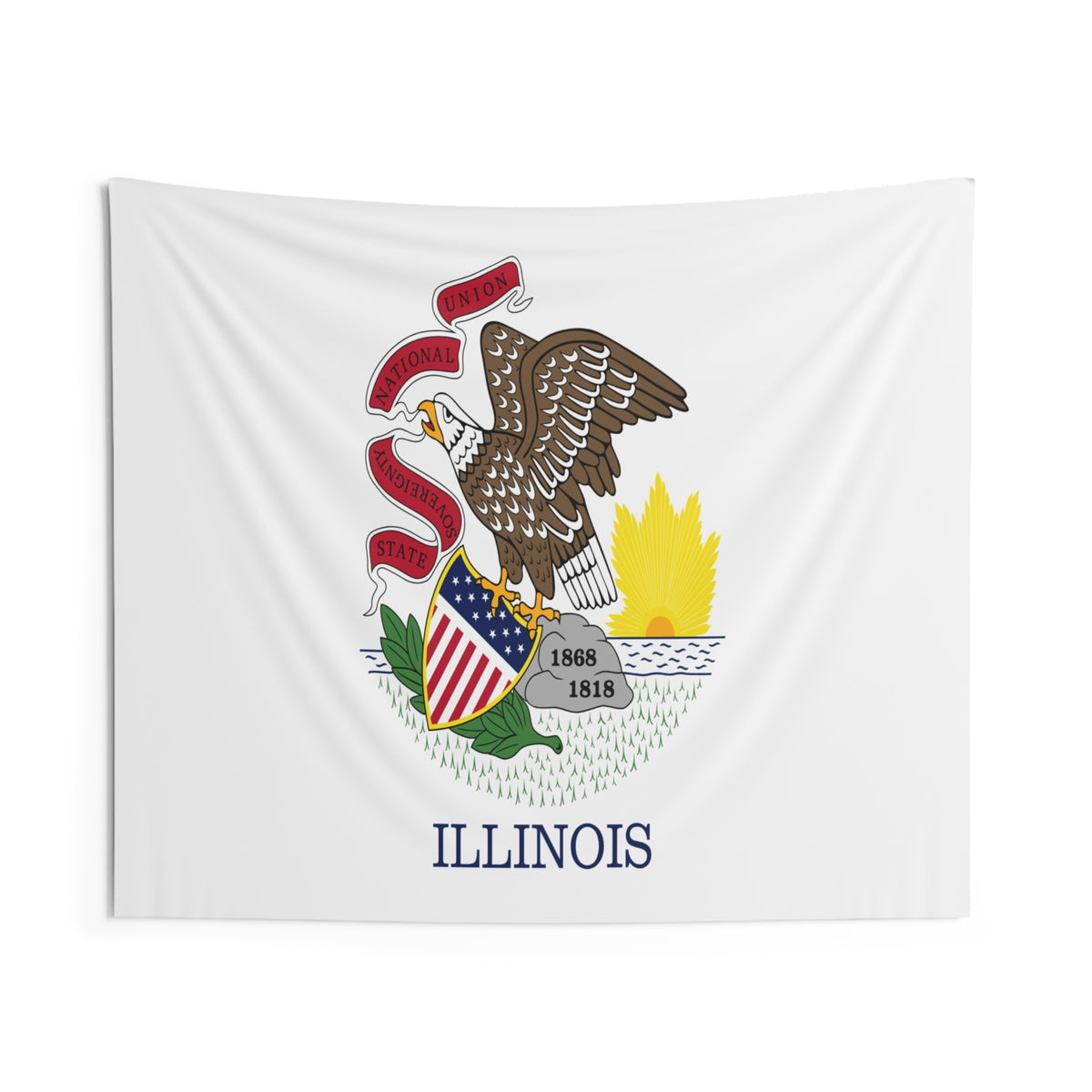 Illinois State Flag Wall Hanging Tapestry-Express Your Love Gifts