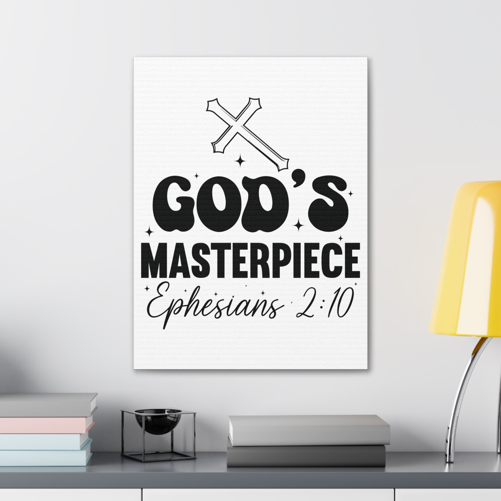 Scripture Walls Ephesians 2:10 You are God's Masterpiece Bible Verse Canvas Christian Wall Art Ready to Hang Unframed-Express Your Love Gifts