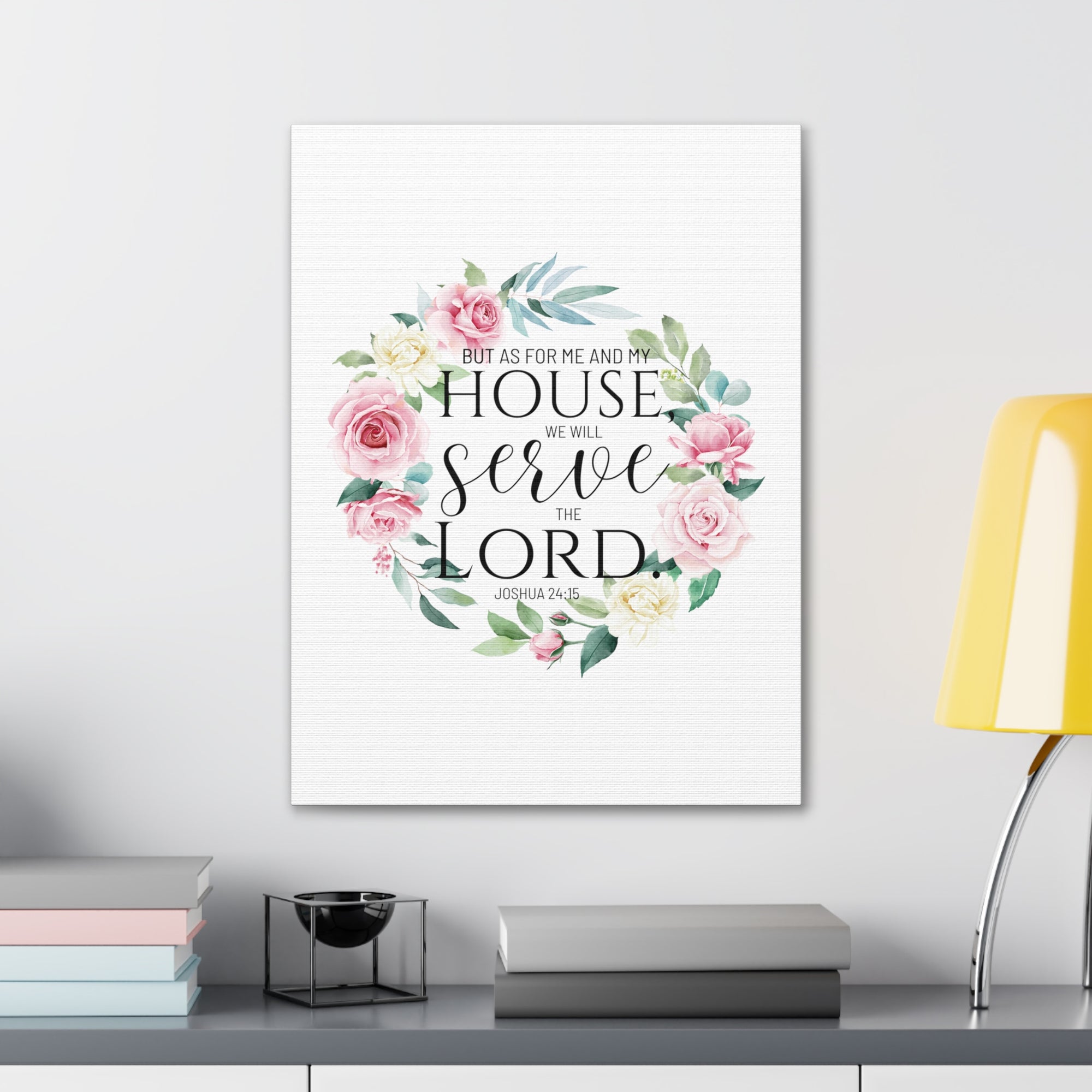 Scripture Walls Joshua 24:15 Serve The Lord Bible Verse Canvas Christian Wall Art Ready to Hang Unframed-Express Your Love Gifts