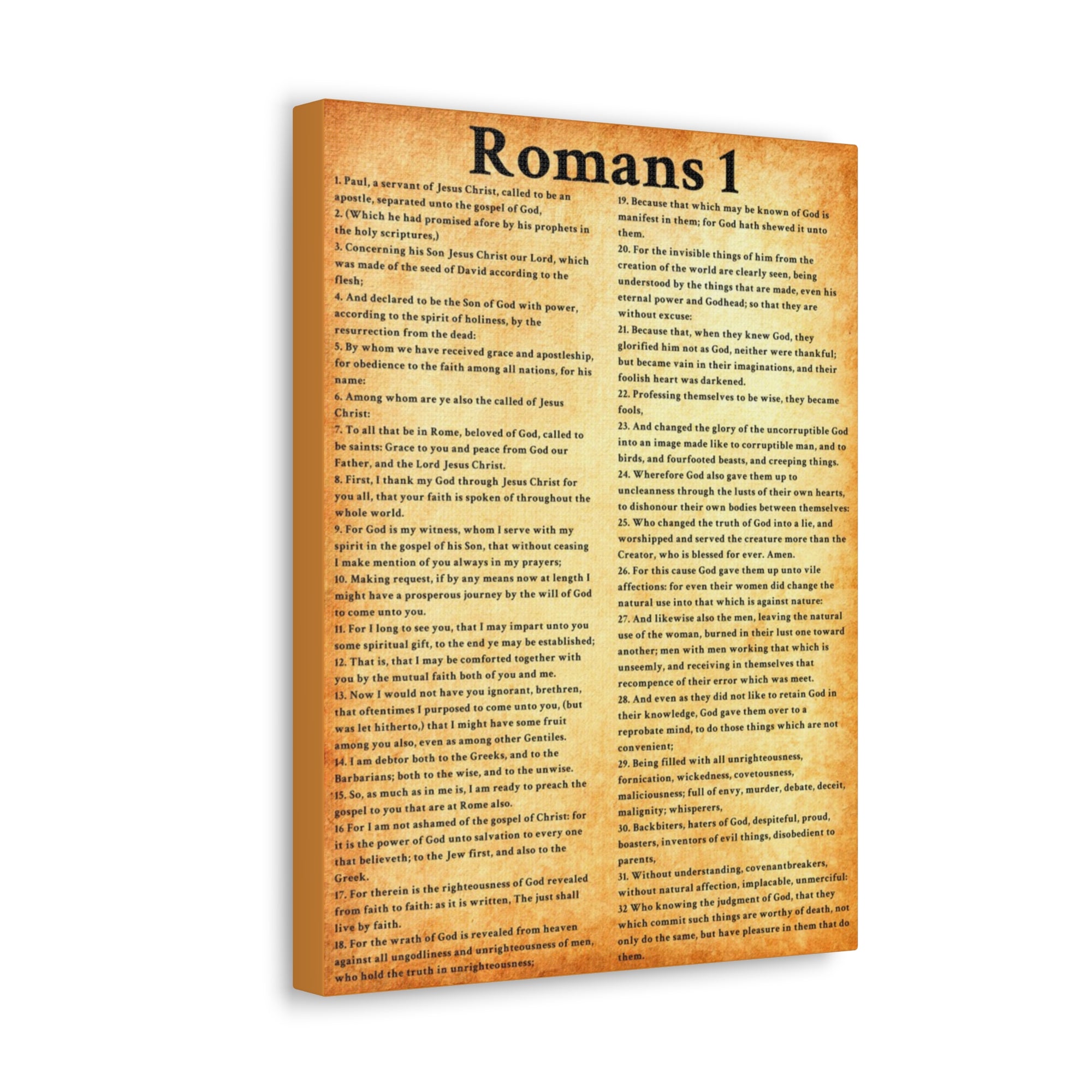 Scripture Walls Romans 1 Gold Bible Verse Canvas Christian Wall Art Ready to Hang Unframed-Express Your Love Gifts