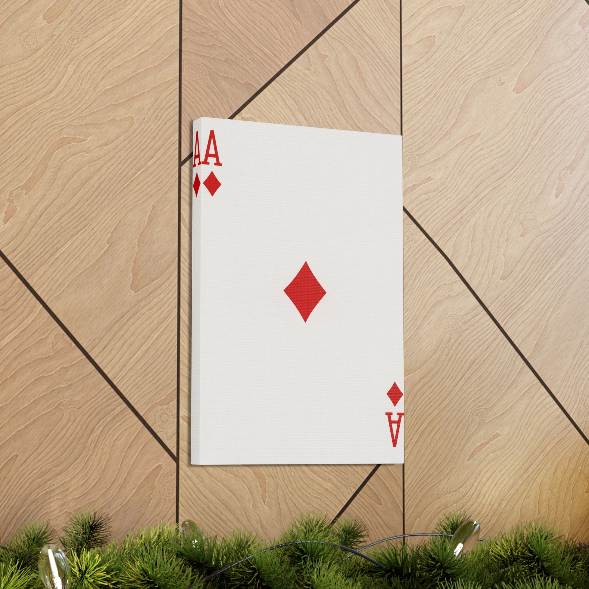 Ace Of Diamonds Playing Card Canvas Wall Art for Home Decor Ready-to-Hang-Express Your Love Gifts