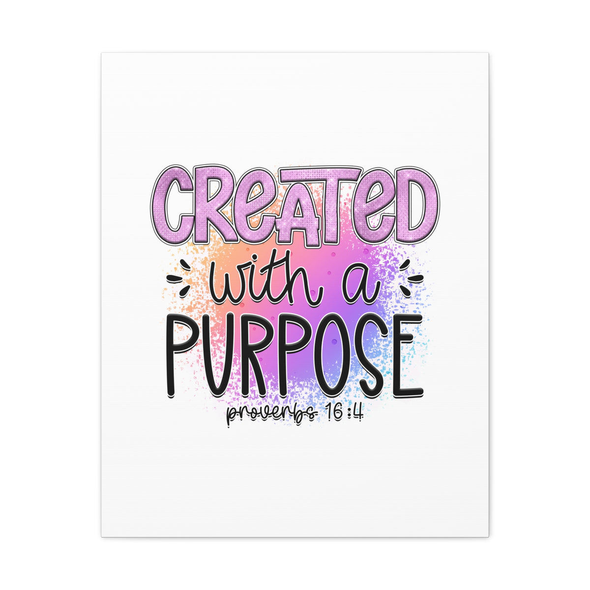 Scripture Walls Proverbs 16:4 Created With a Purpose Purple Bible Verse Canvas Christian Wall Art Ready to Hang Unframed-Express Your Love Gifts