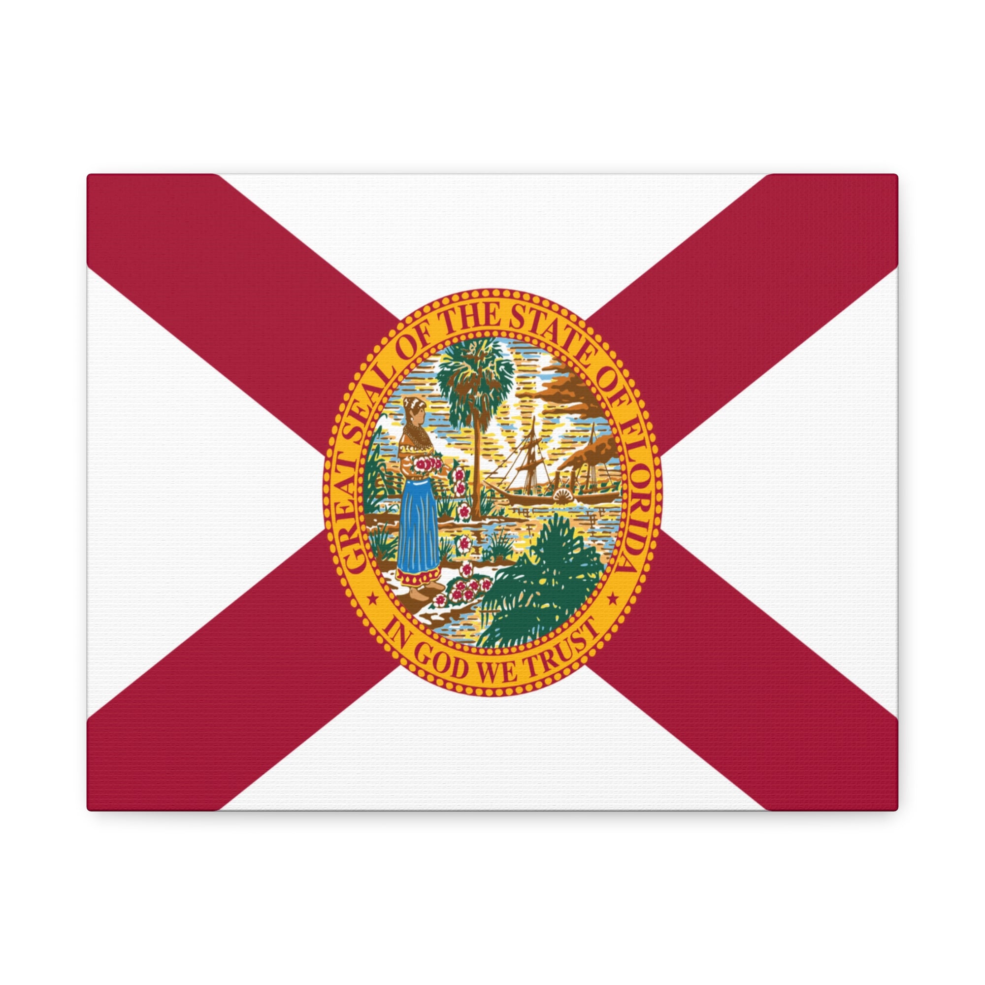 Florida State Flag Canvas Vibrant Wall Art Unframed Home Decor-Express Your Love Gifts